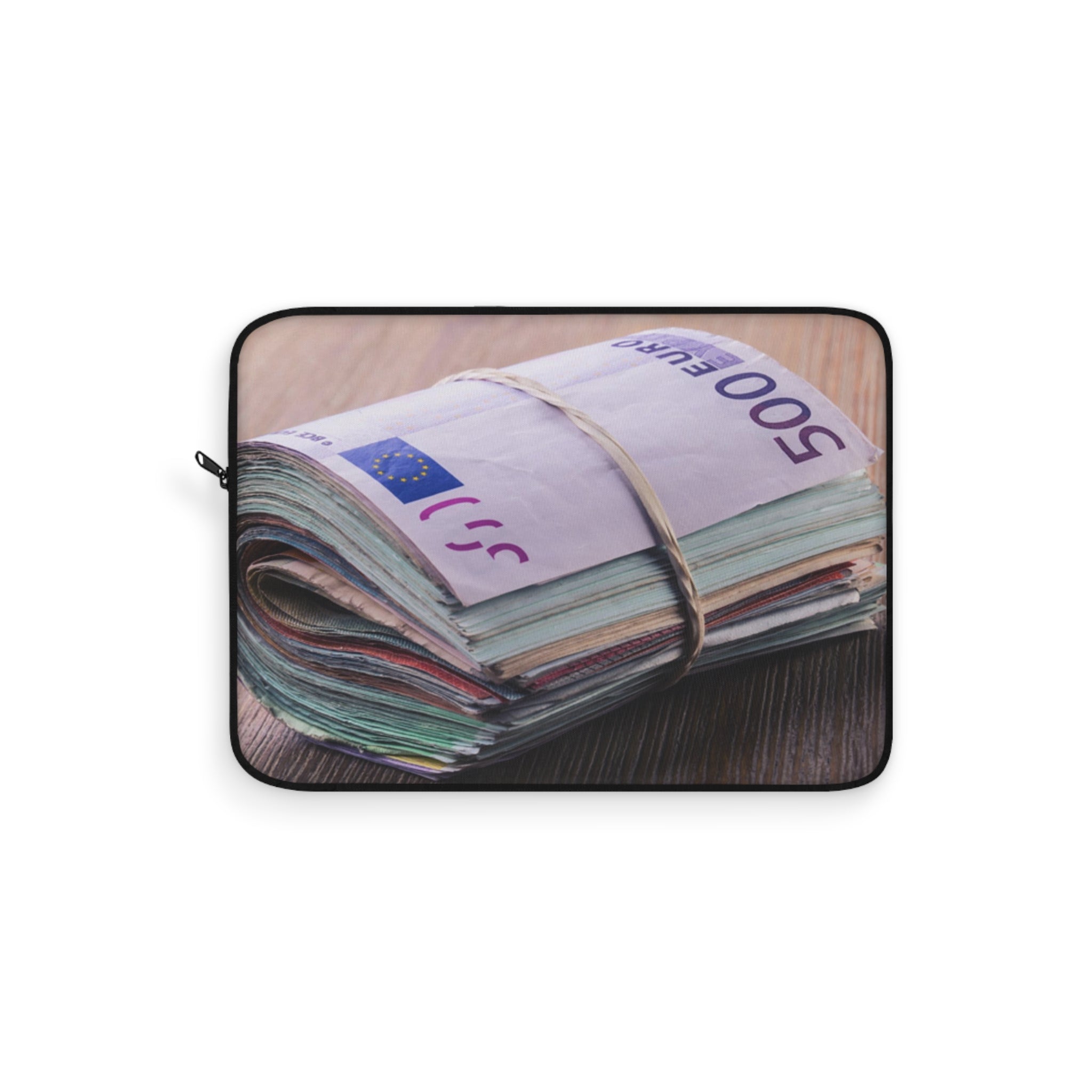 Stack of Euro Banknotes Laptop Sleeve | Money Print, Currency Photography