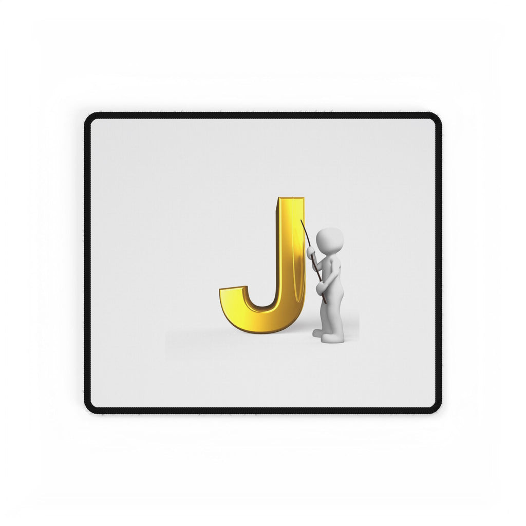 Gold Letter J Illustration Desk Mat | Alphabet Initial Mousepad