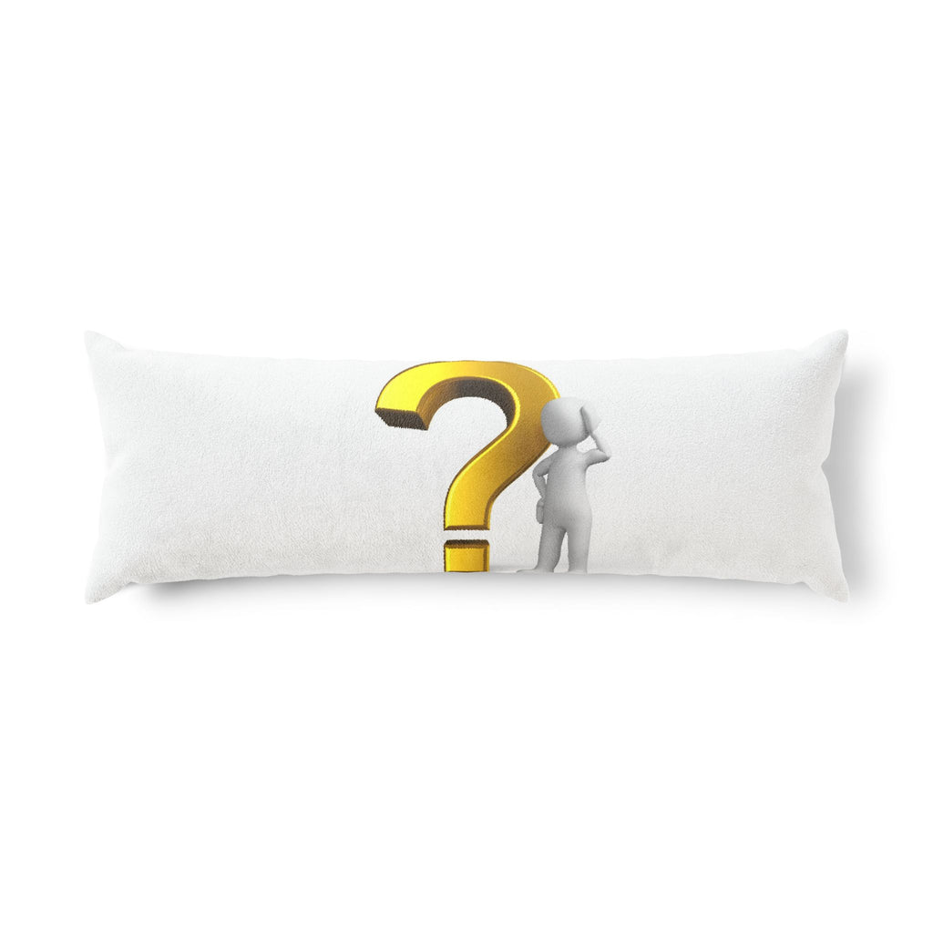 Gold Question Mark Figure Body Pillow | Question Symbol Decorative Pillow