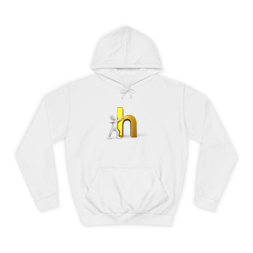3D Gold Letter H Design Hoodie | Letterman Initial Hoodie
