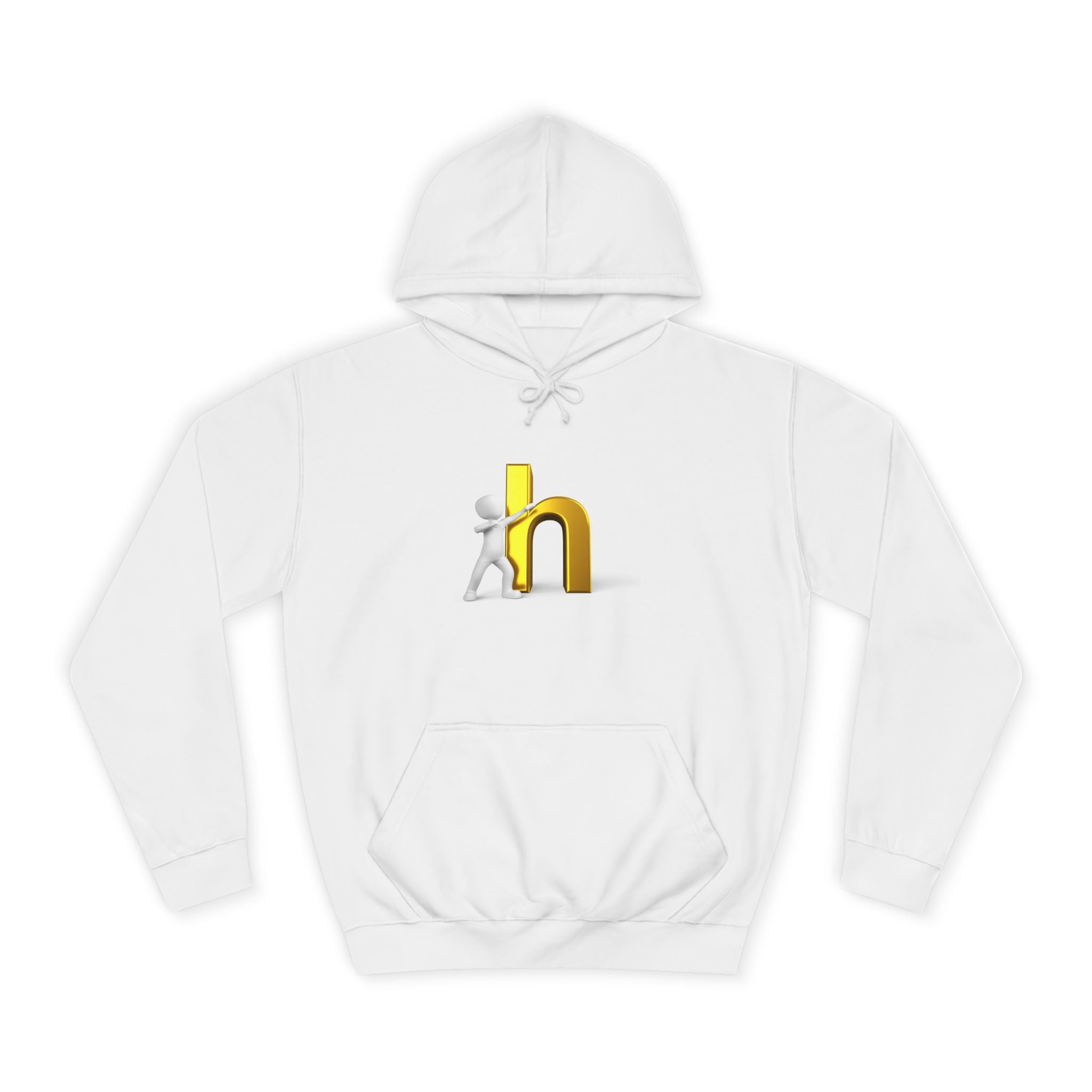 3D Gold Letter H Design Hoodie | Letterman Initial Hoodie