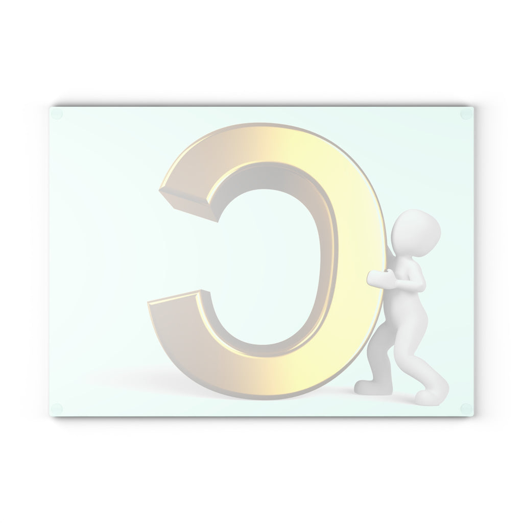 Gold Letter C Glass Cutting Board | Initial Monogram Kitchen Decor