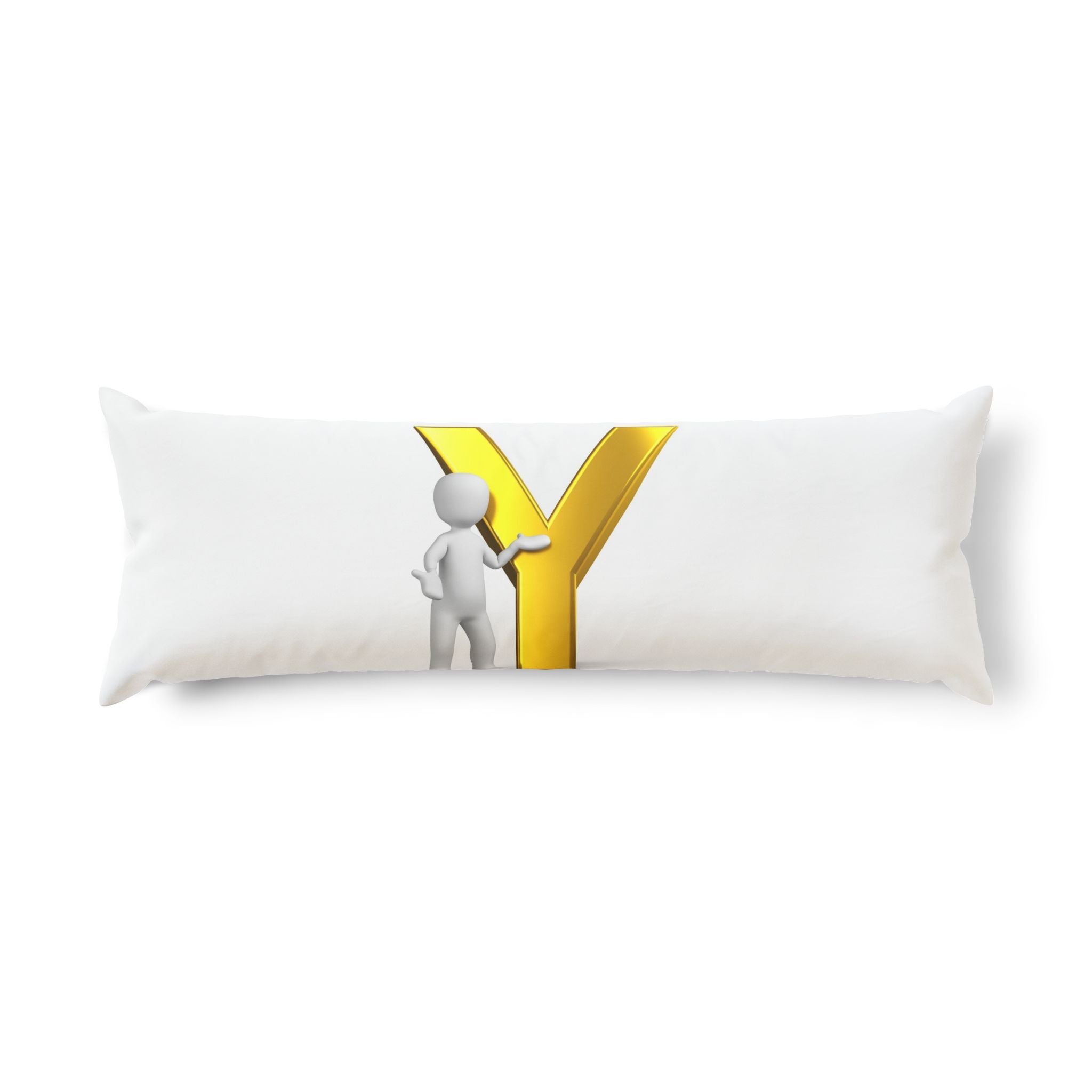 Gold Letter Y Graphic Body Pillow | Monogram Initial Accent