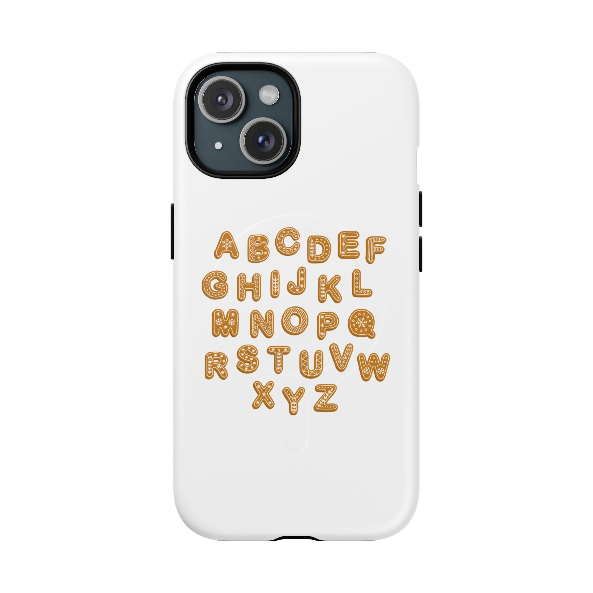 Coque de Téléphone Alphabet Cookie | Coque Magnétique Robuste, Lettrage Mignon