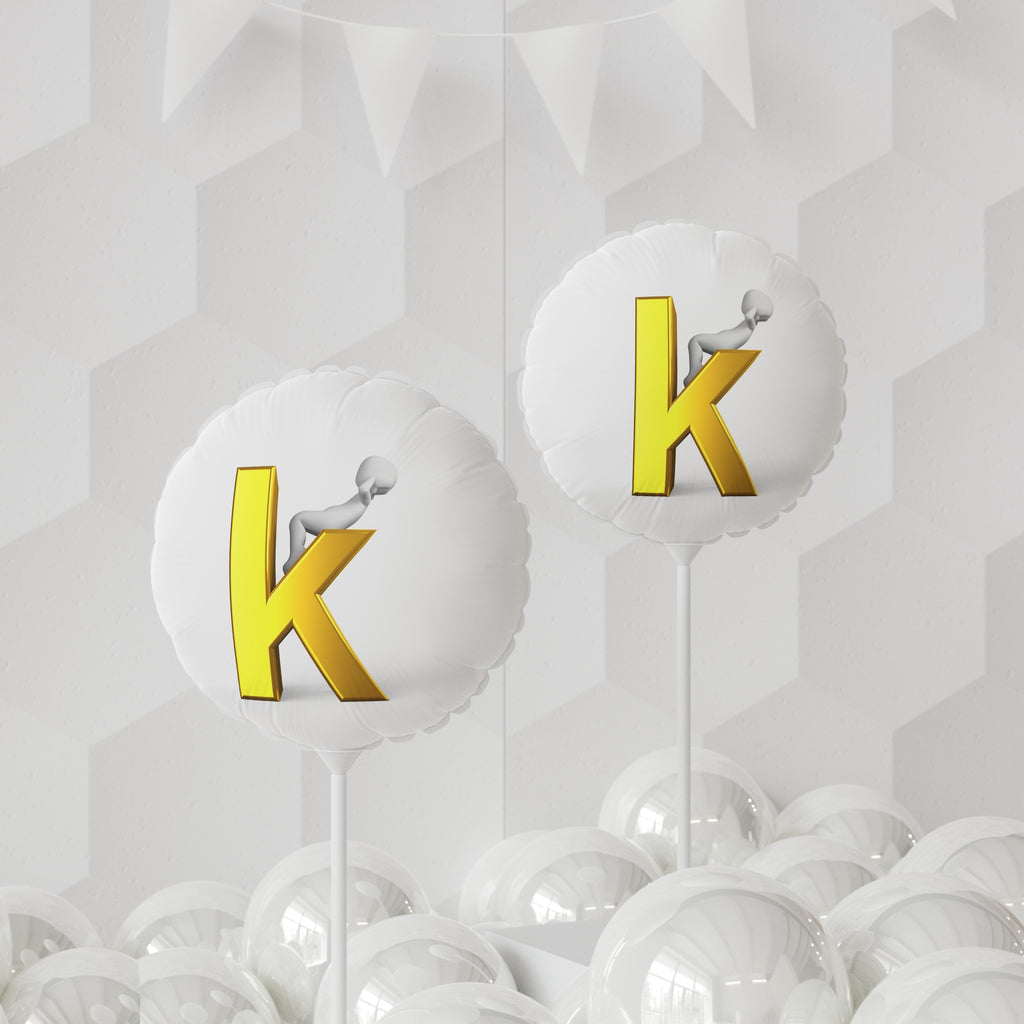 Gold Letter K Balloon, 11" Round or Heart-Shaped Foil