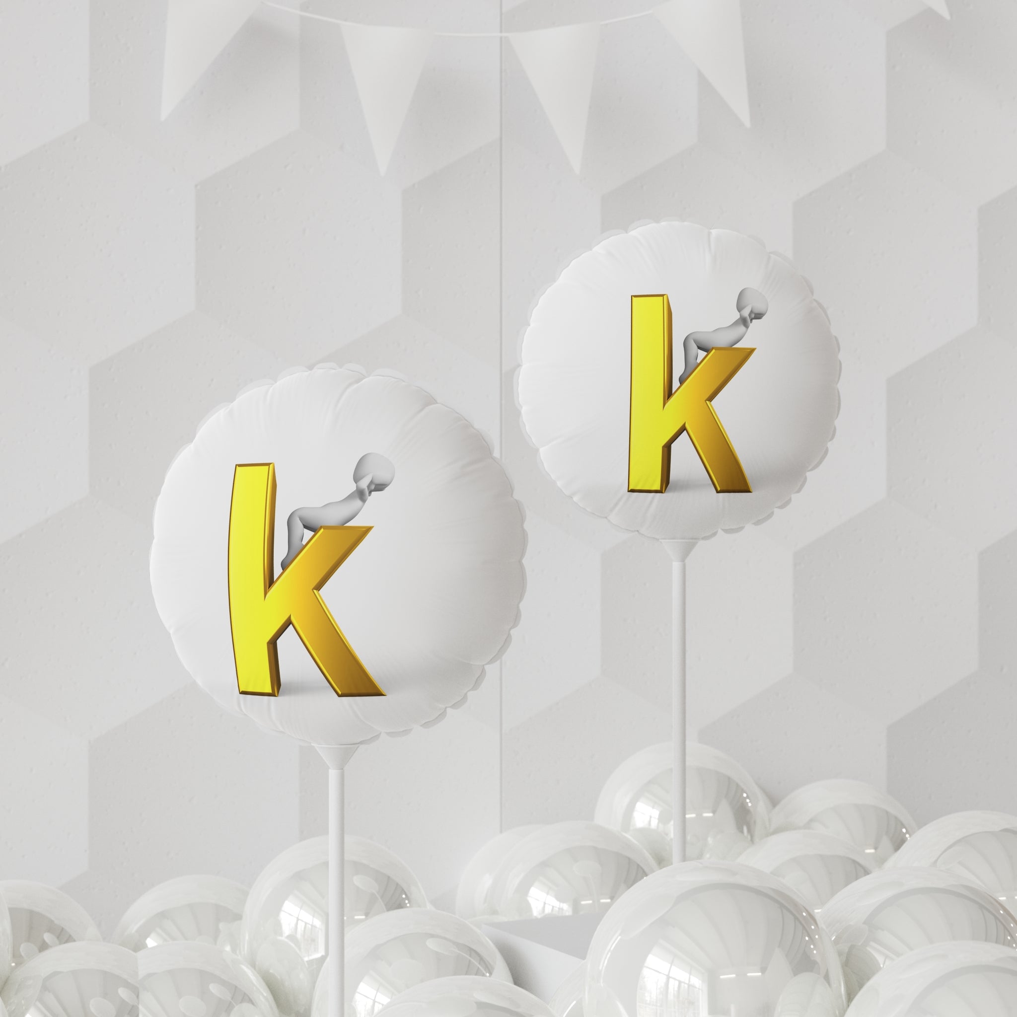 Gold Letter K Balloon, 11" Round or Heart-Shaped Foil