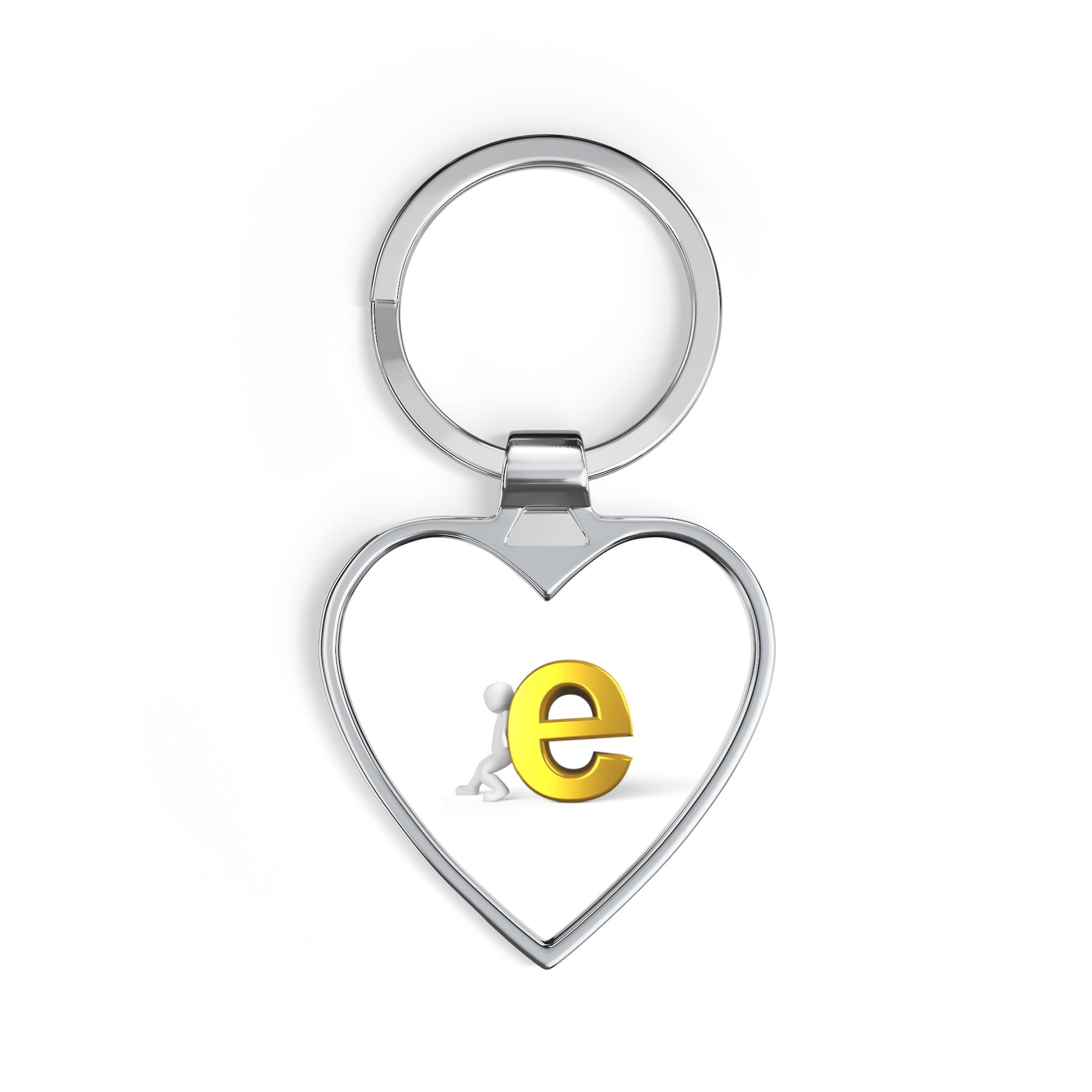 Yellow "e" Logo Heart Keychain | Heart Keychain