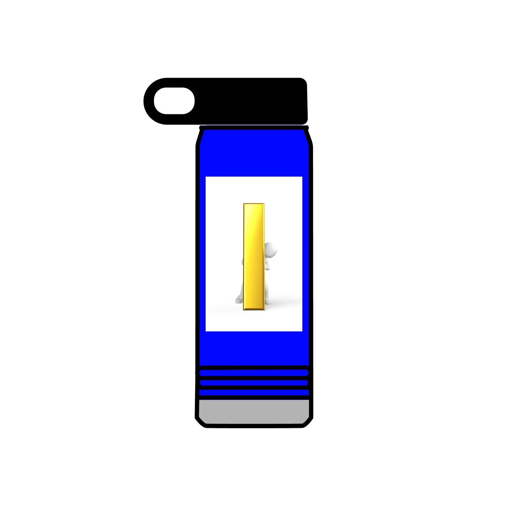 Yellow Door with Peekaboo Character Water Bottle | 20oz Stainless