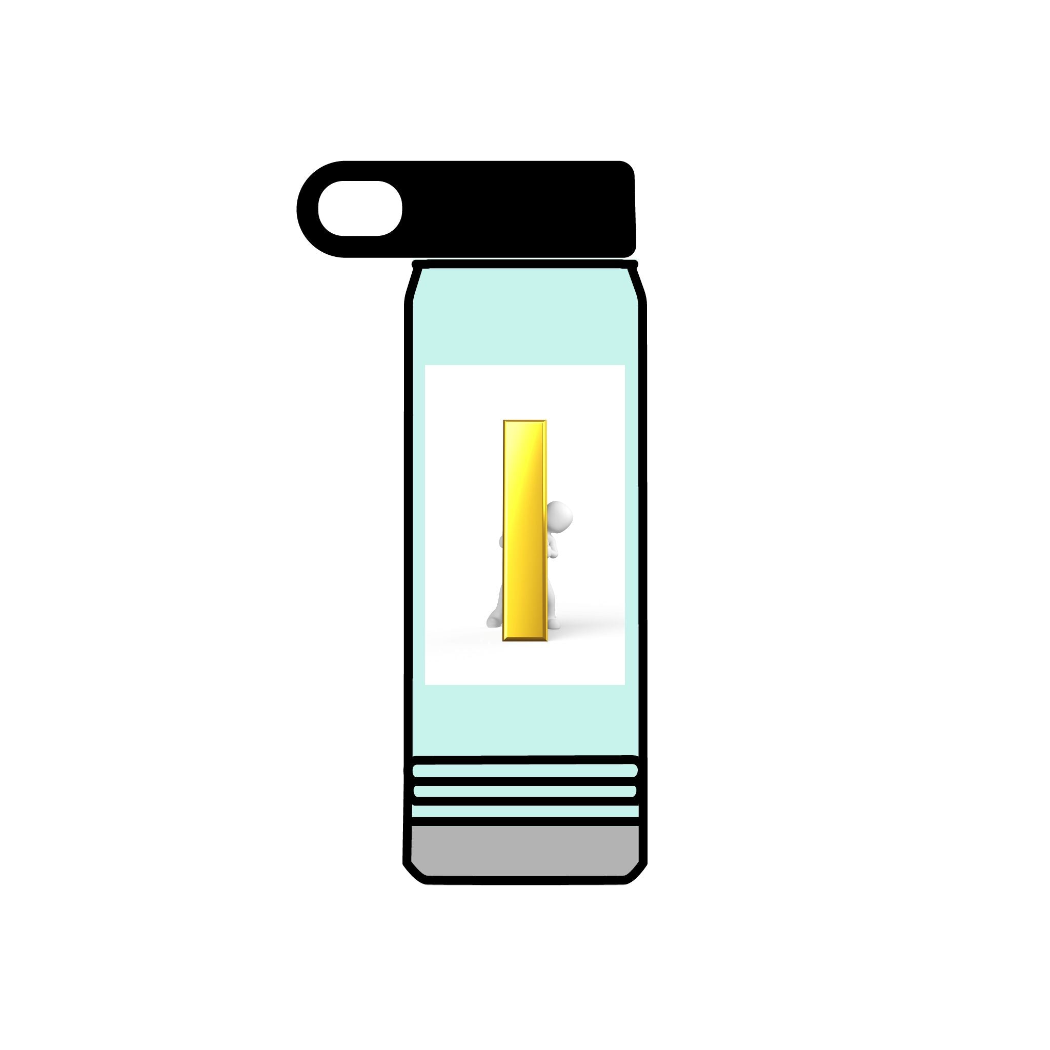 Yellow Door with Peekaboo Character Water Bottle | 20oz Stainless