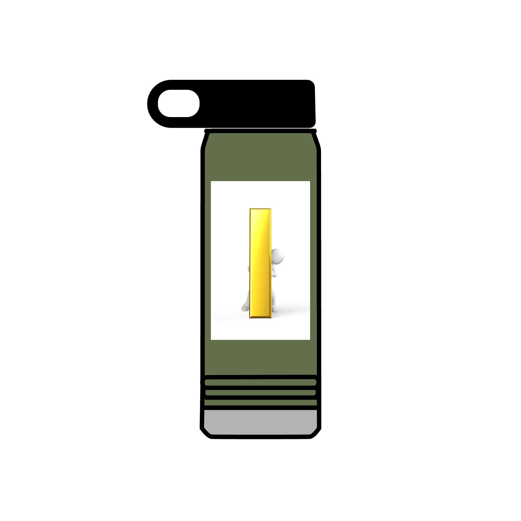 Yellow Door with Peekaboo Character Water Bottle | 20oz Stainless