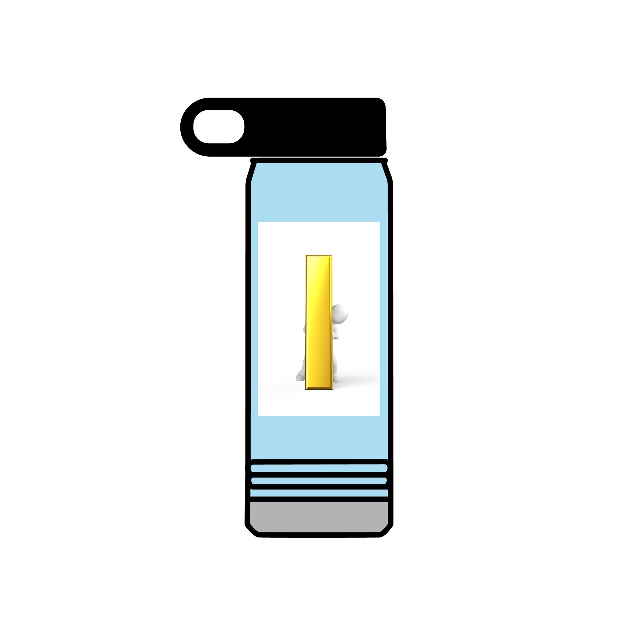 Yellow Door with Peekaboo Character Water Bottle | 20oz Stainless