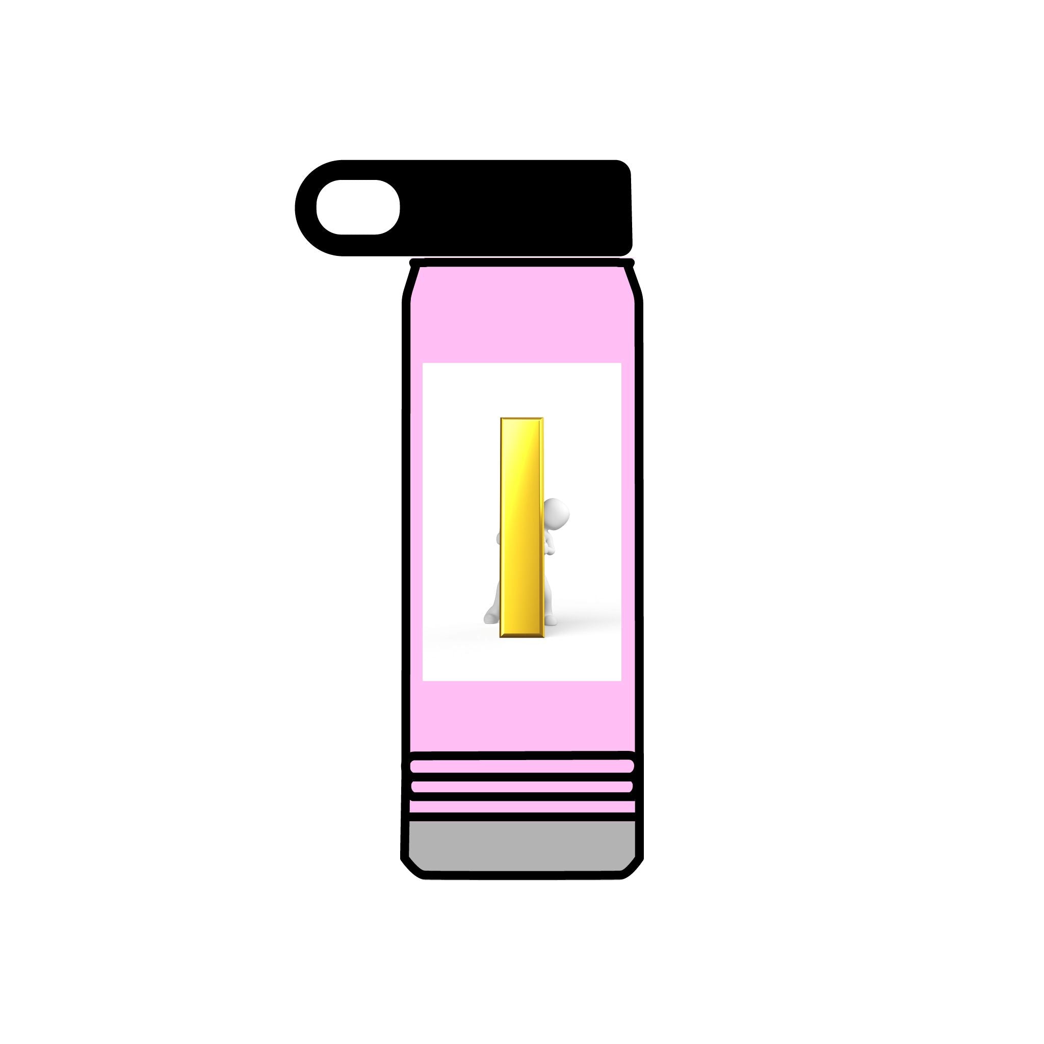 Yellow Door with Peekaboo Character Water Bottle | 20oz Stainless