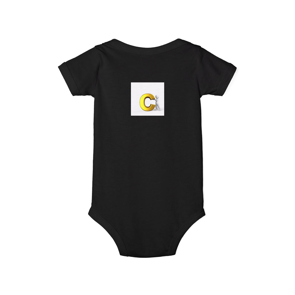 Letter C Chick Infant Onesie | Baby Monogram Initial Bodysuit