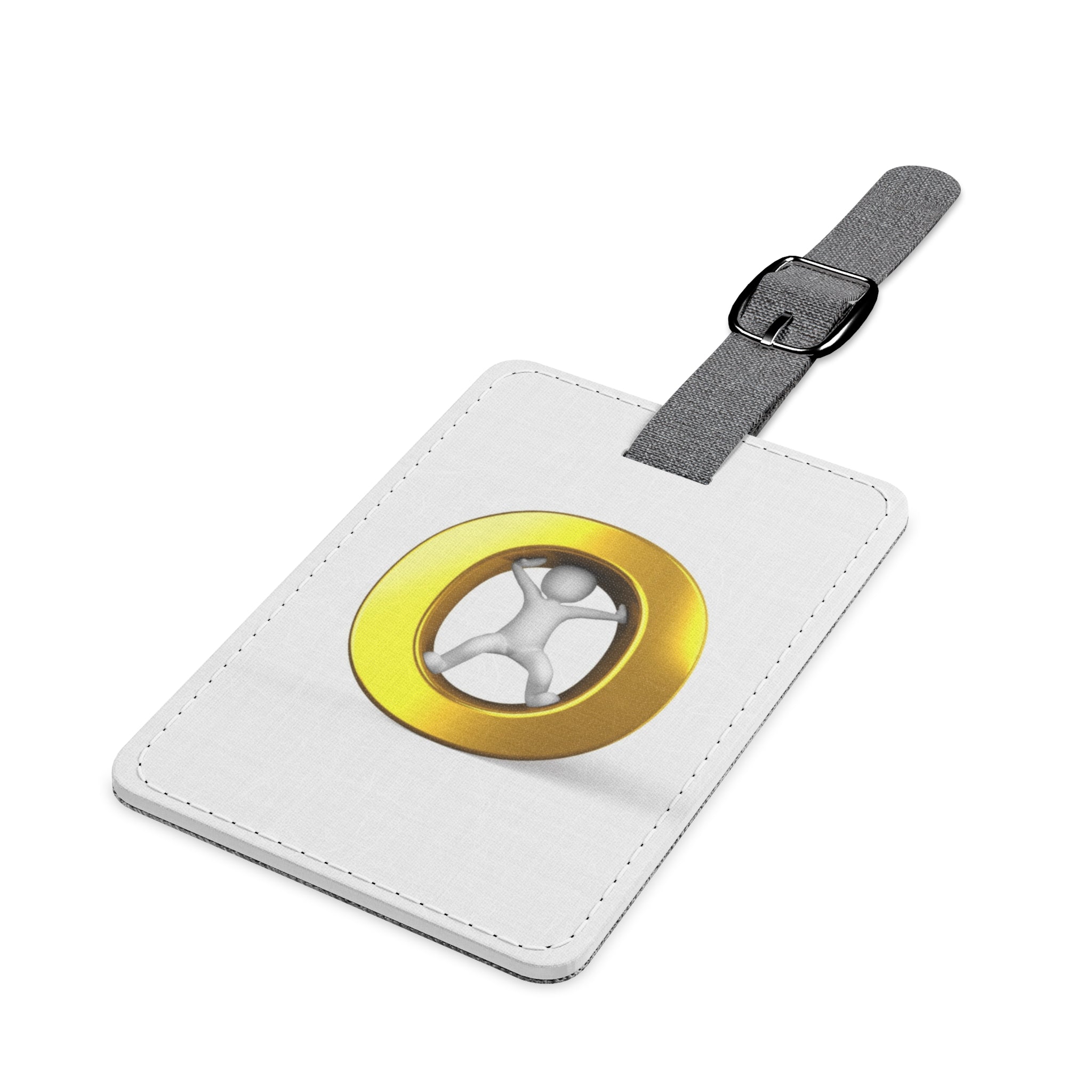 Gold Letter O Illustration Luggage Tag | Saffiano Polyester Rectangle