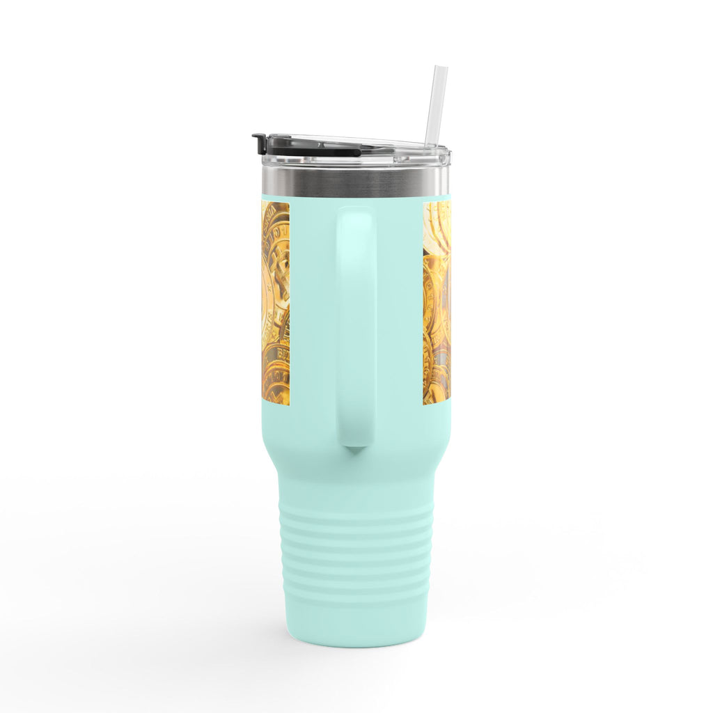 Bitcoin Coin Pattern Travel Mug | 40 oz Insulated Tumbler