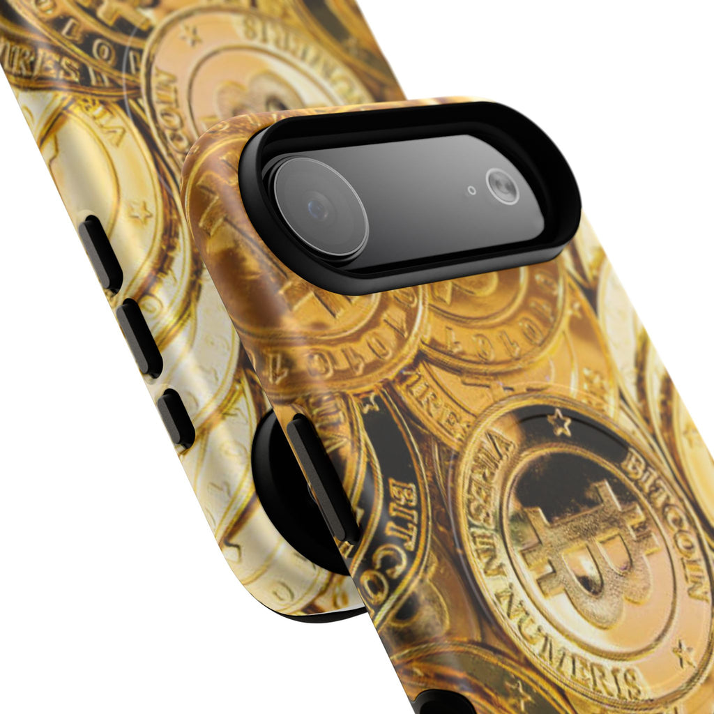 Gold Bitcoin Coins Phone Case | Tough Magnetic Case