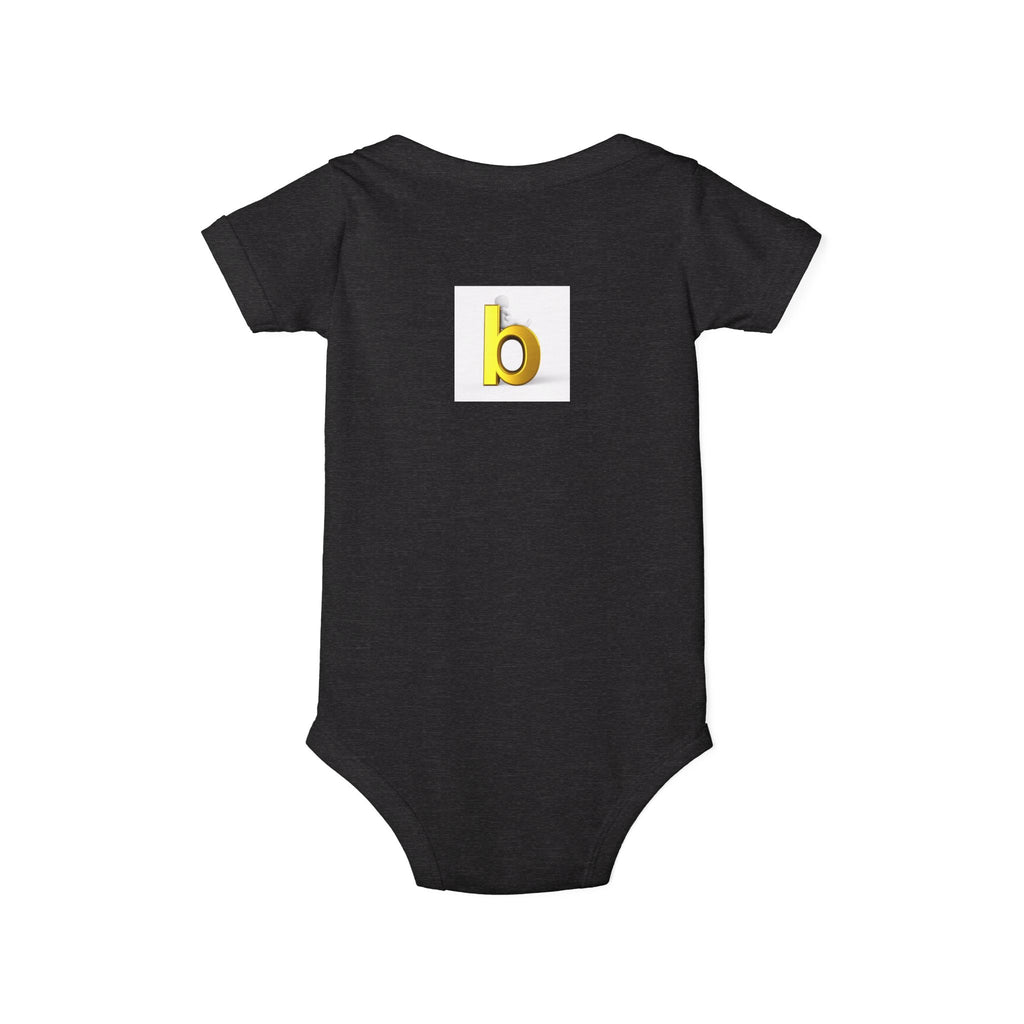 Yellow Lowercase b Infant Onesie | Baby Bodysuit