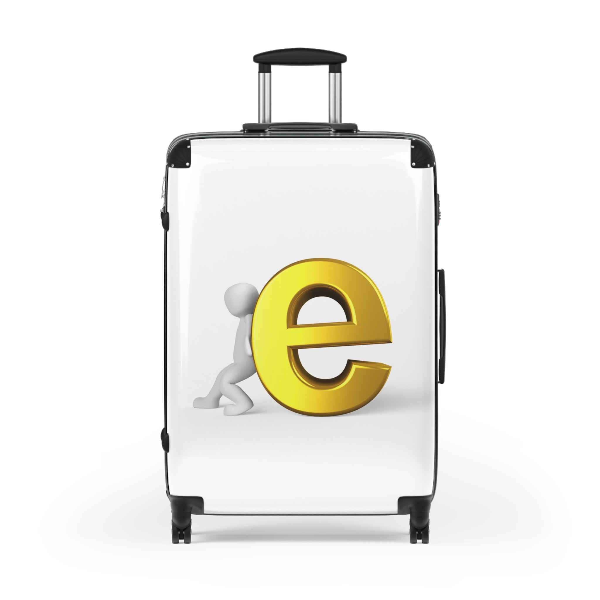 Yellow Letter E Logo Suitcase | Personalized Luggage Cover