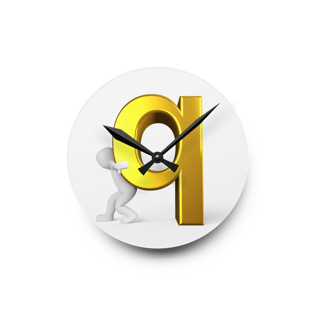 3D Gold Letter Q Design Acrylic Wall Clock | Modern Alphabet Home Decor