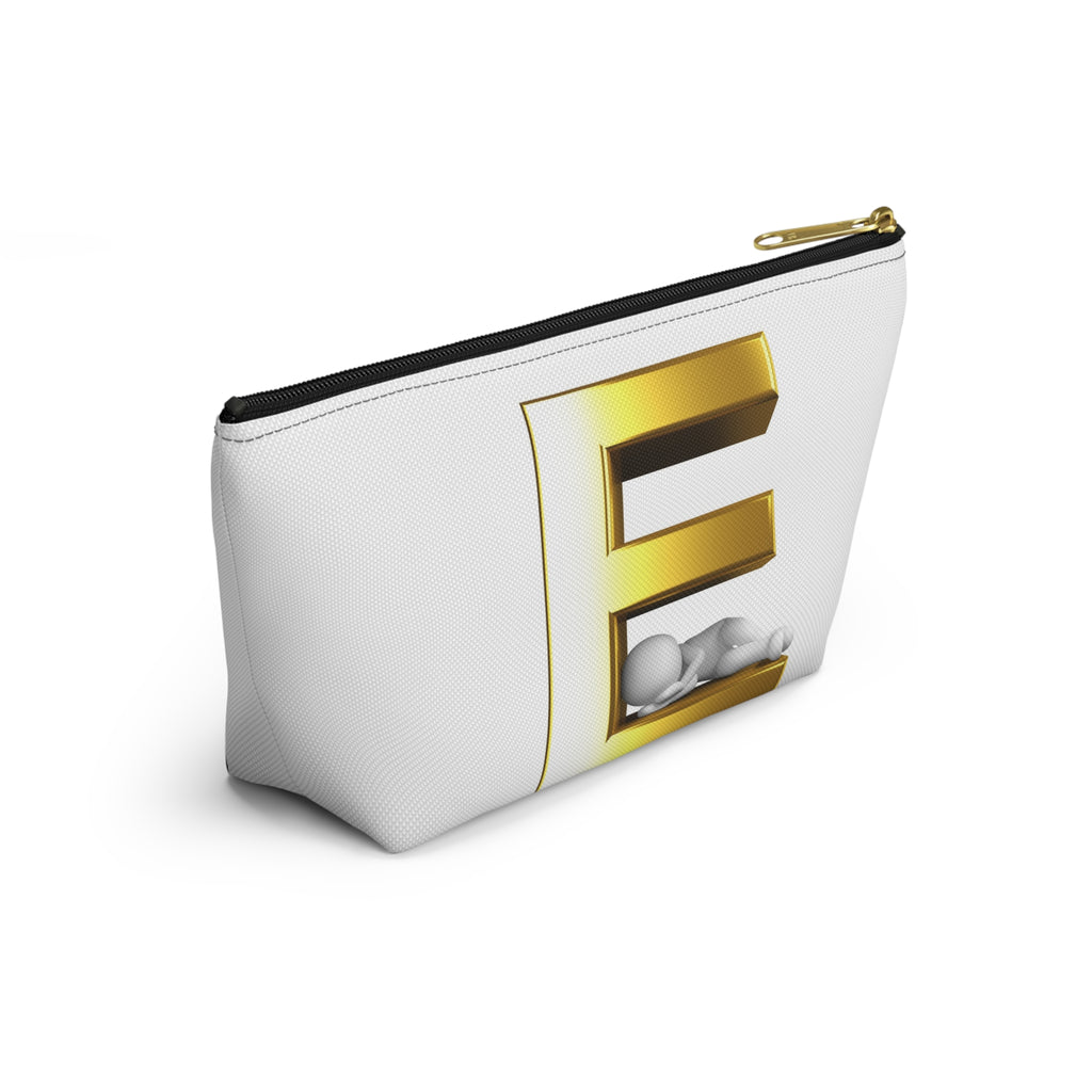 Golden Letter E with Sleeping Baby Accessory Pouch