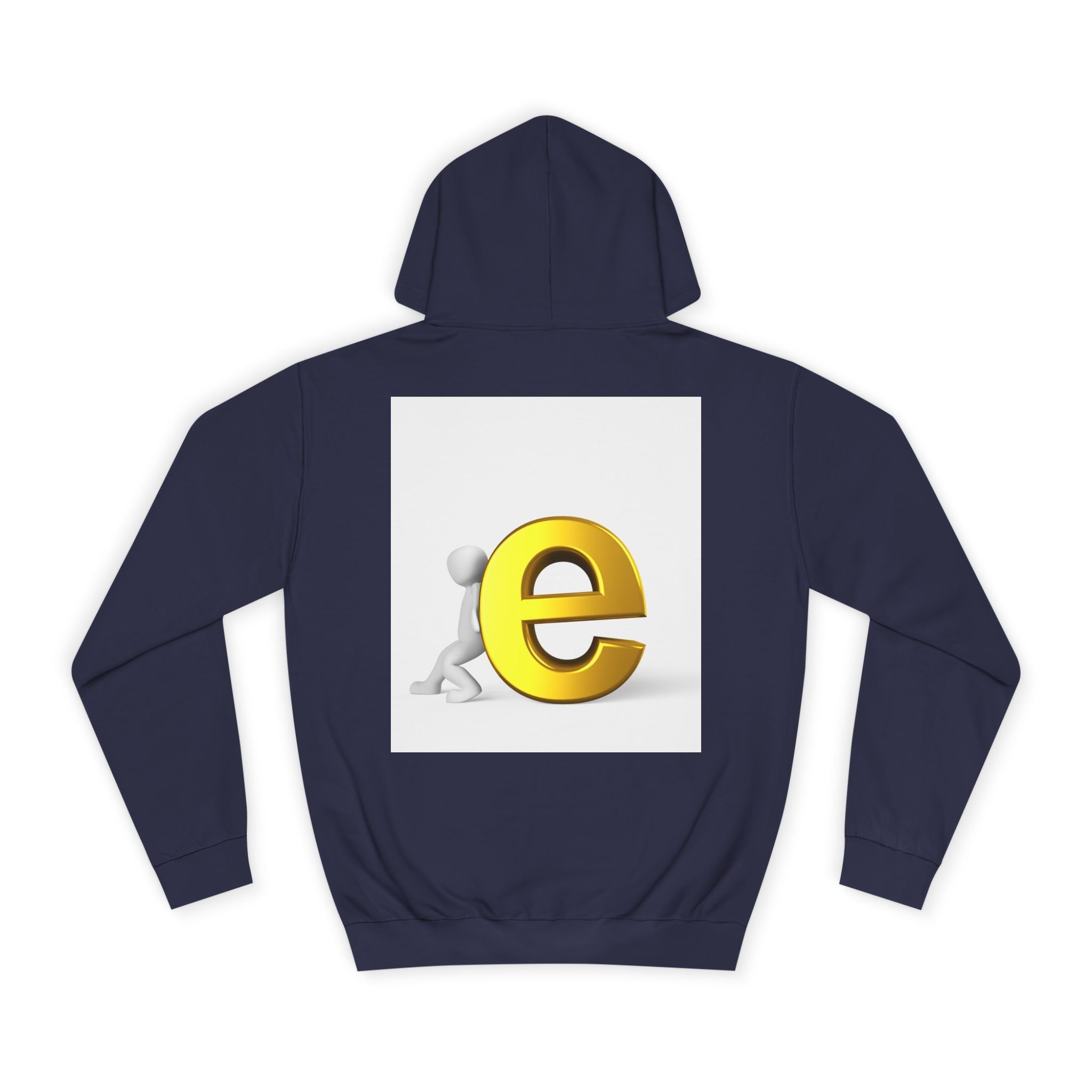 3D Gold Letter E Hoodie | Minimal Alphabet Monogram | Initial Sweatshirt