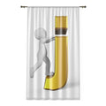 3D Gold Letter J Curtain | Window Curtain | Monogram Lettering