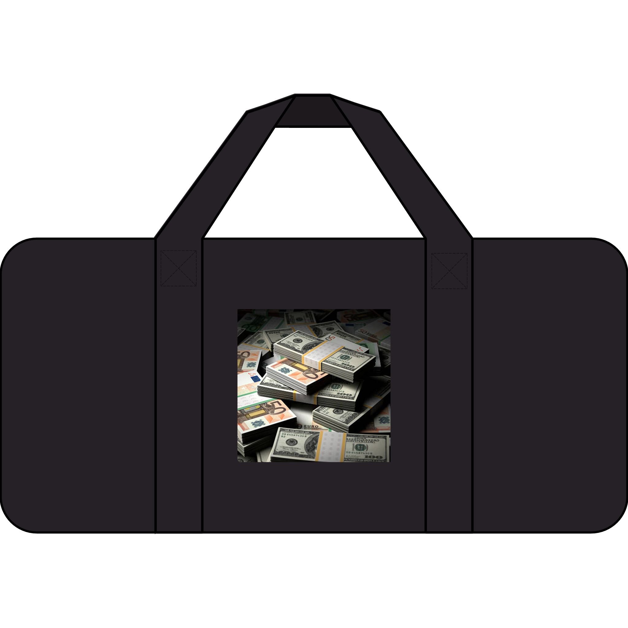 Stack of Cash Tripper Duffel Bag | Money Graphic Travel Bag, Checker Strap