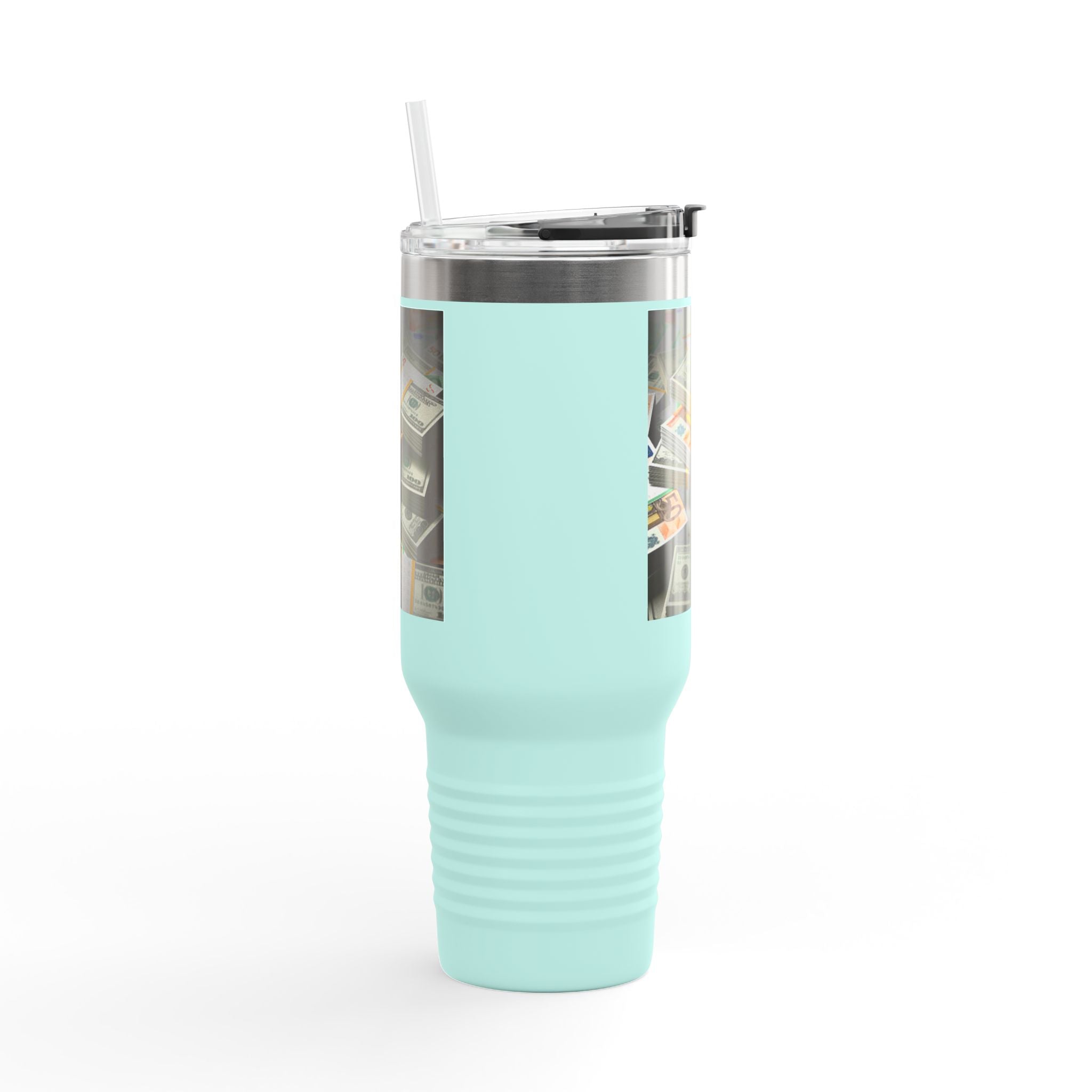 Mug de voyage isotherme motif billets de banque empilés | 1,2 L