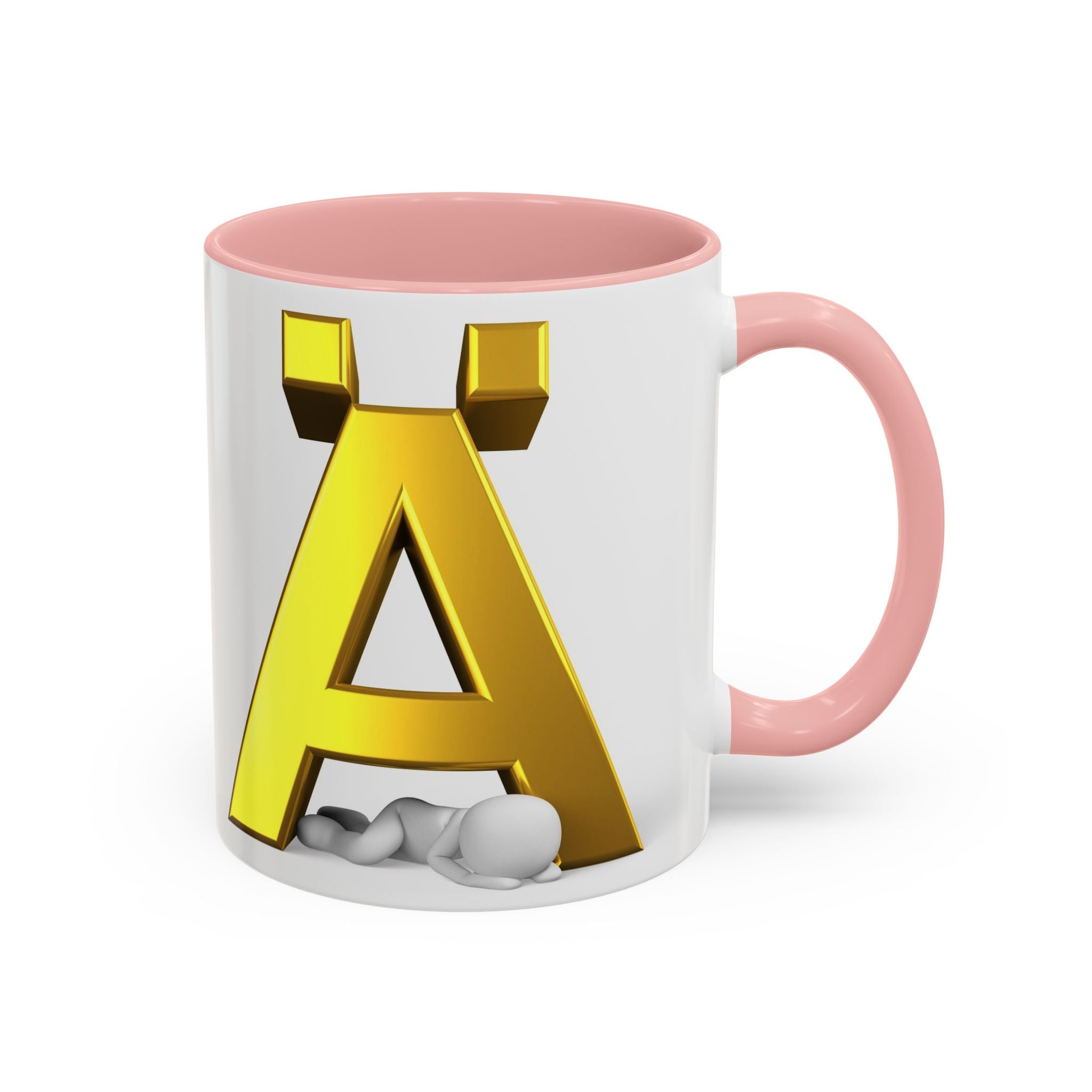 Gold 3D Letter Ä Accent Coffee Mug 11oz 15oz | Monogram Initial Ceramic Mug