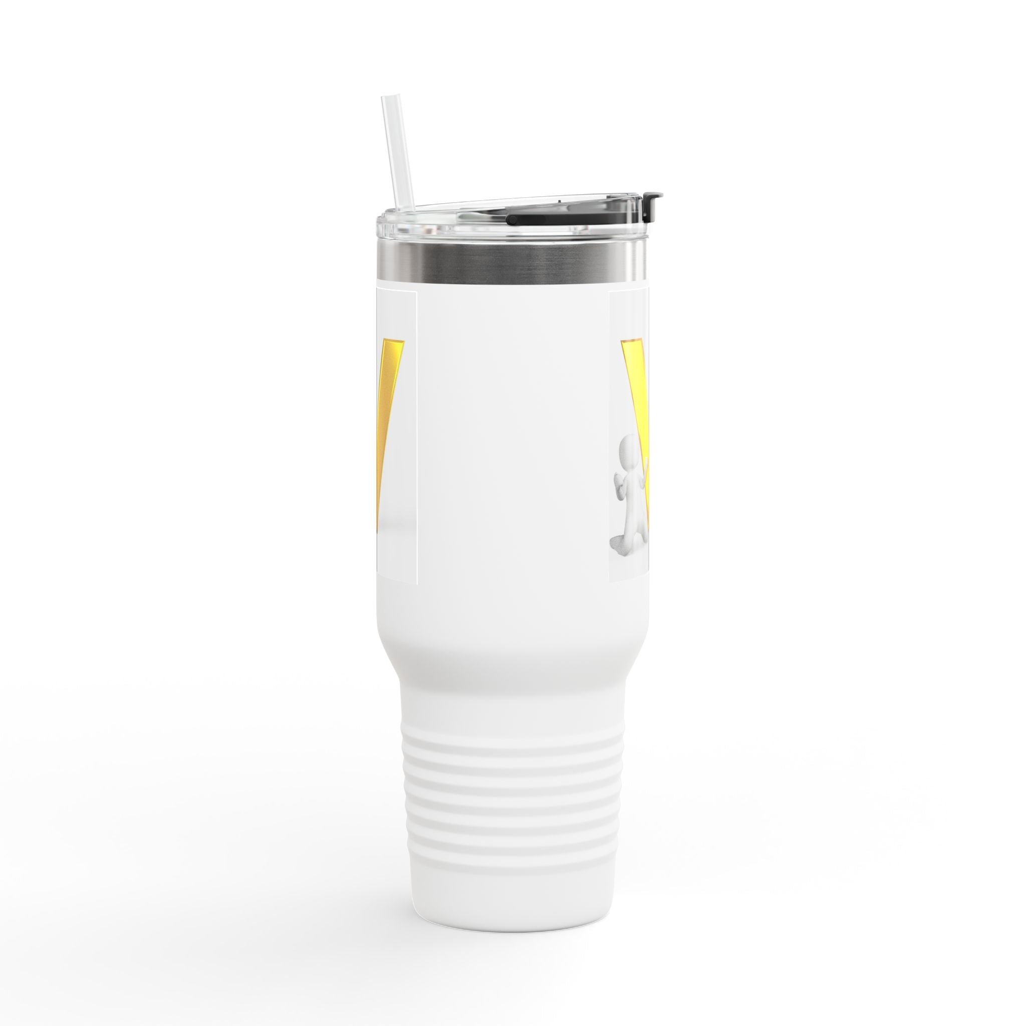 Mug de voyage isotherme 40 oz, avec lettre V en 3D