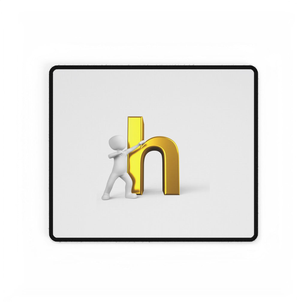 Gold Letter H Illustration Desk Mat | Large Mouse Pad, Office Desk Mat
