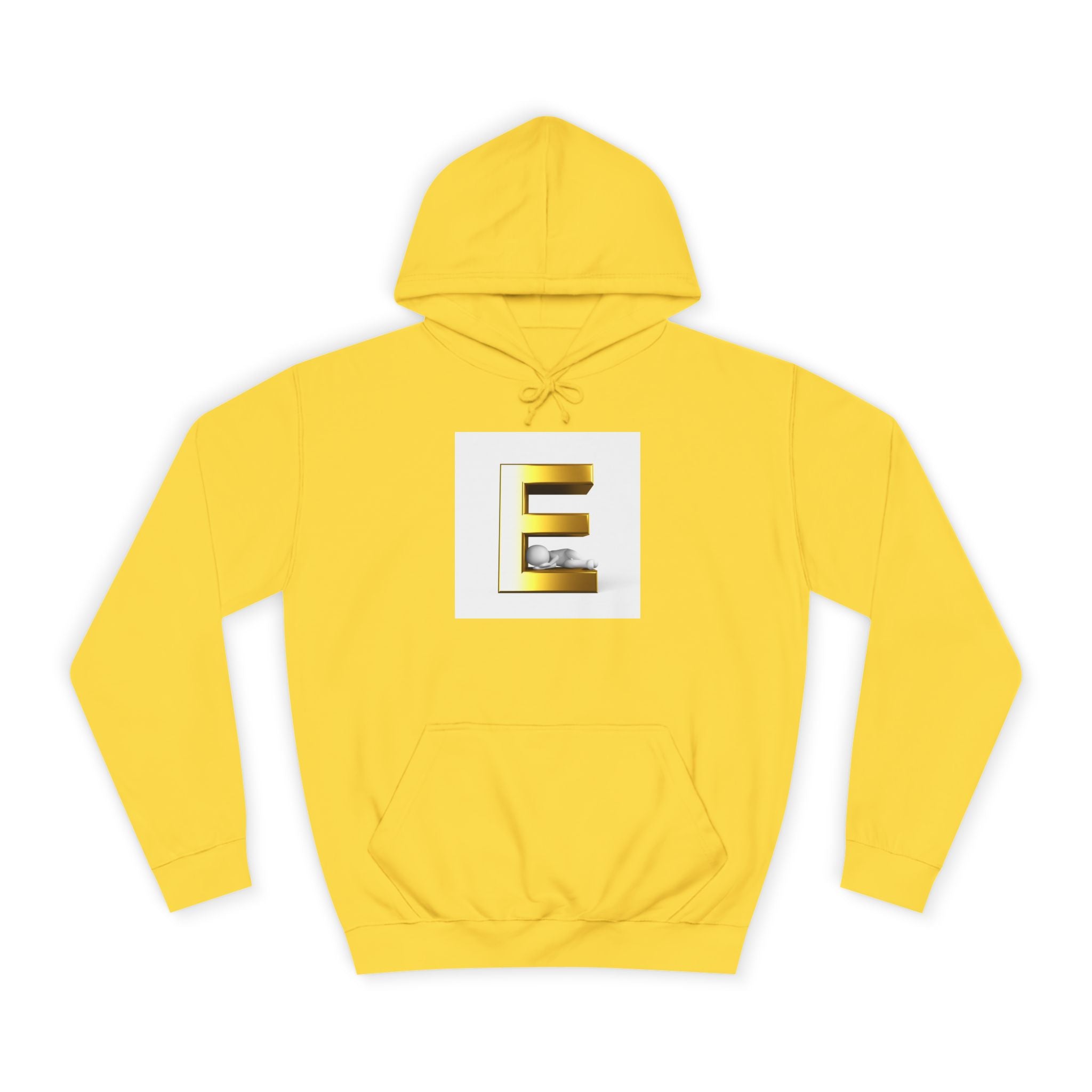 Sweat à capuche lettre E 3D dorée | Sweat-shirt initial monogramme