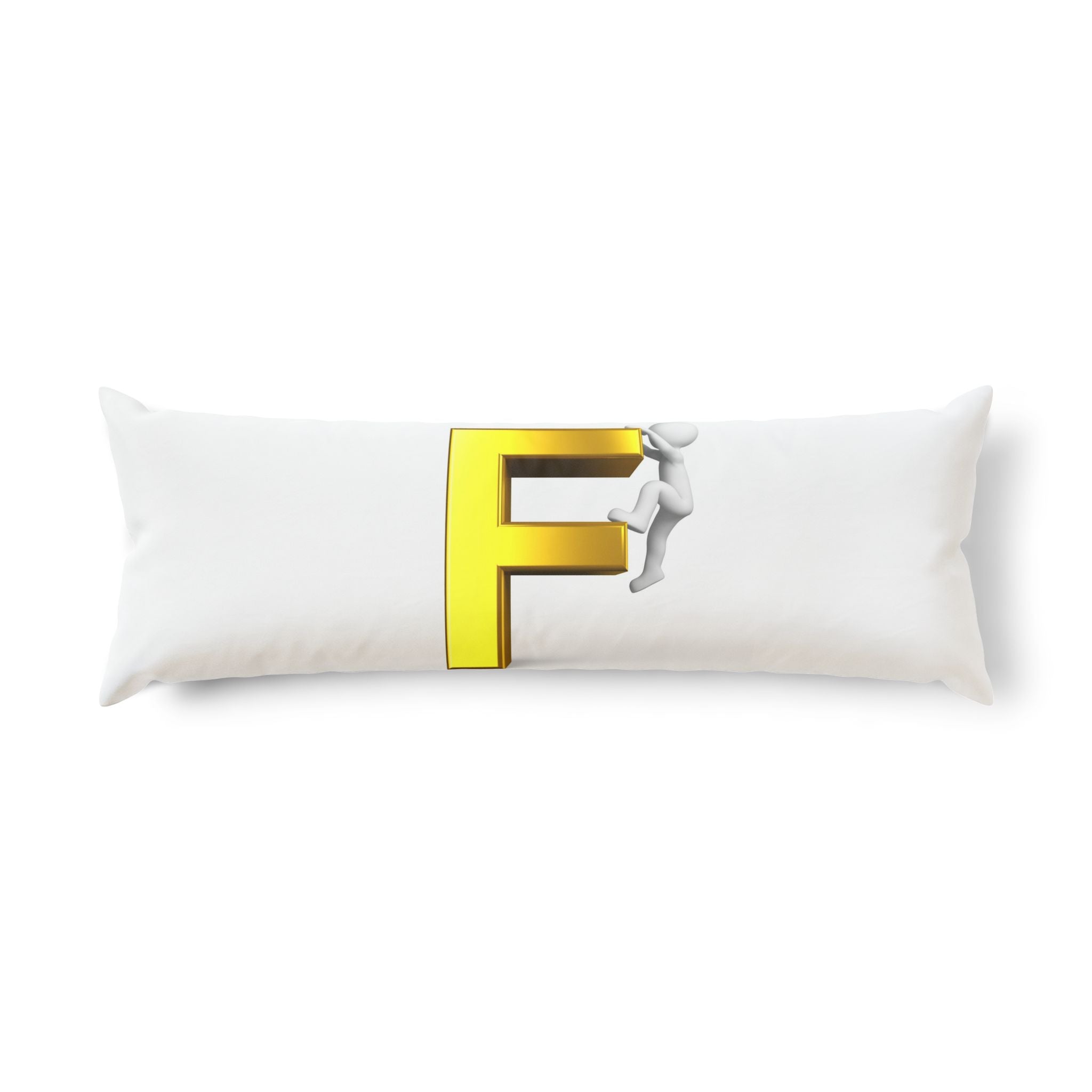 Oreiller de corps 3D Lettre F Grimpeur | Accent d'initiale de monogramme