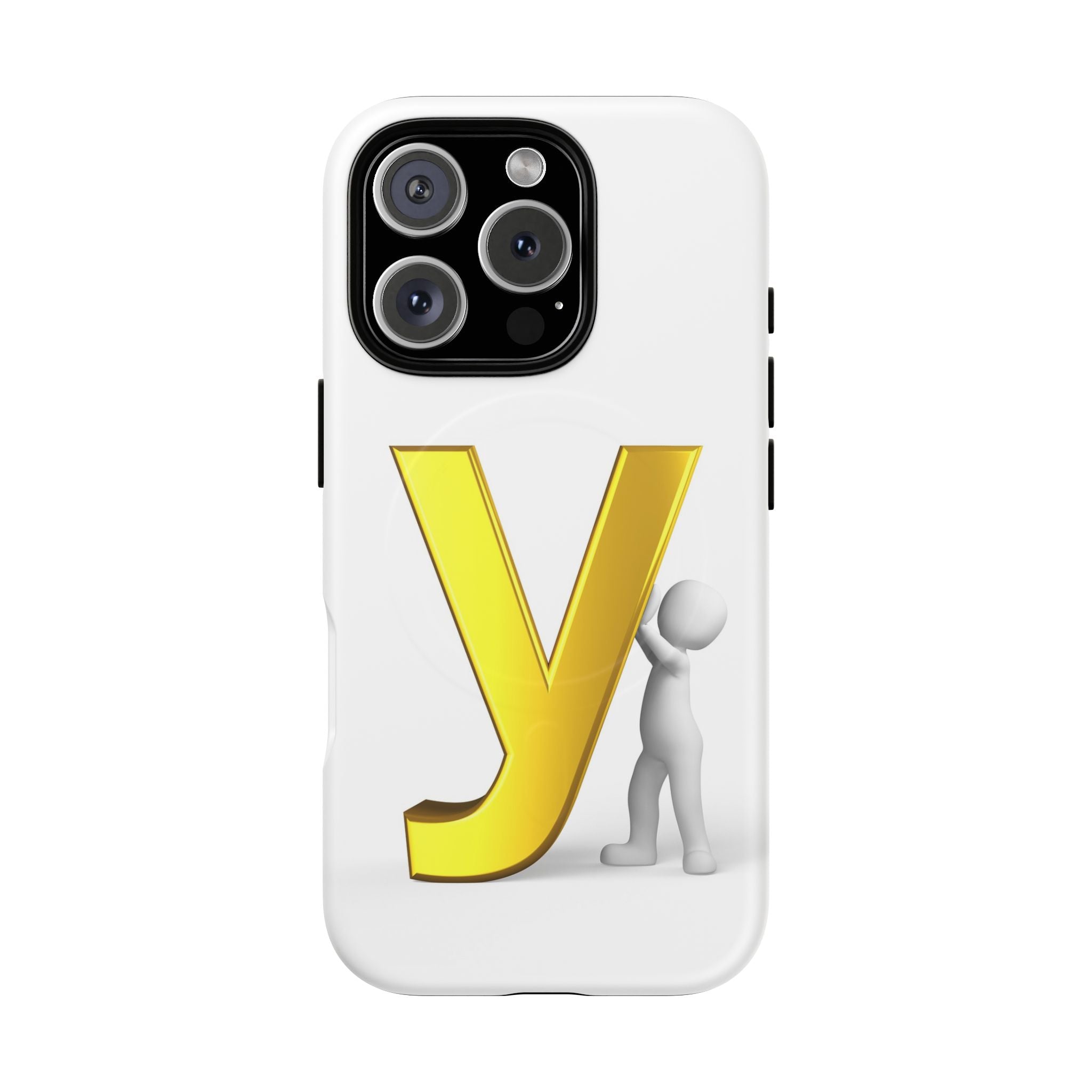 Coque de téléphone en or lettre Y | Coques magnétiques robustes