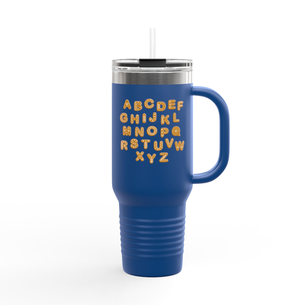 Alphabet Cookie Letters Travel Mug | 40oz Insulated Tumbler