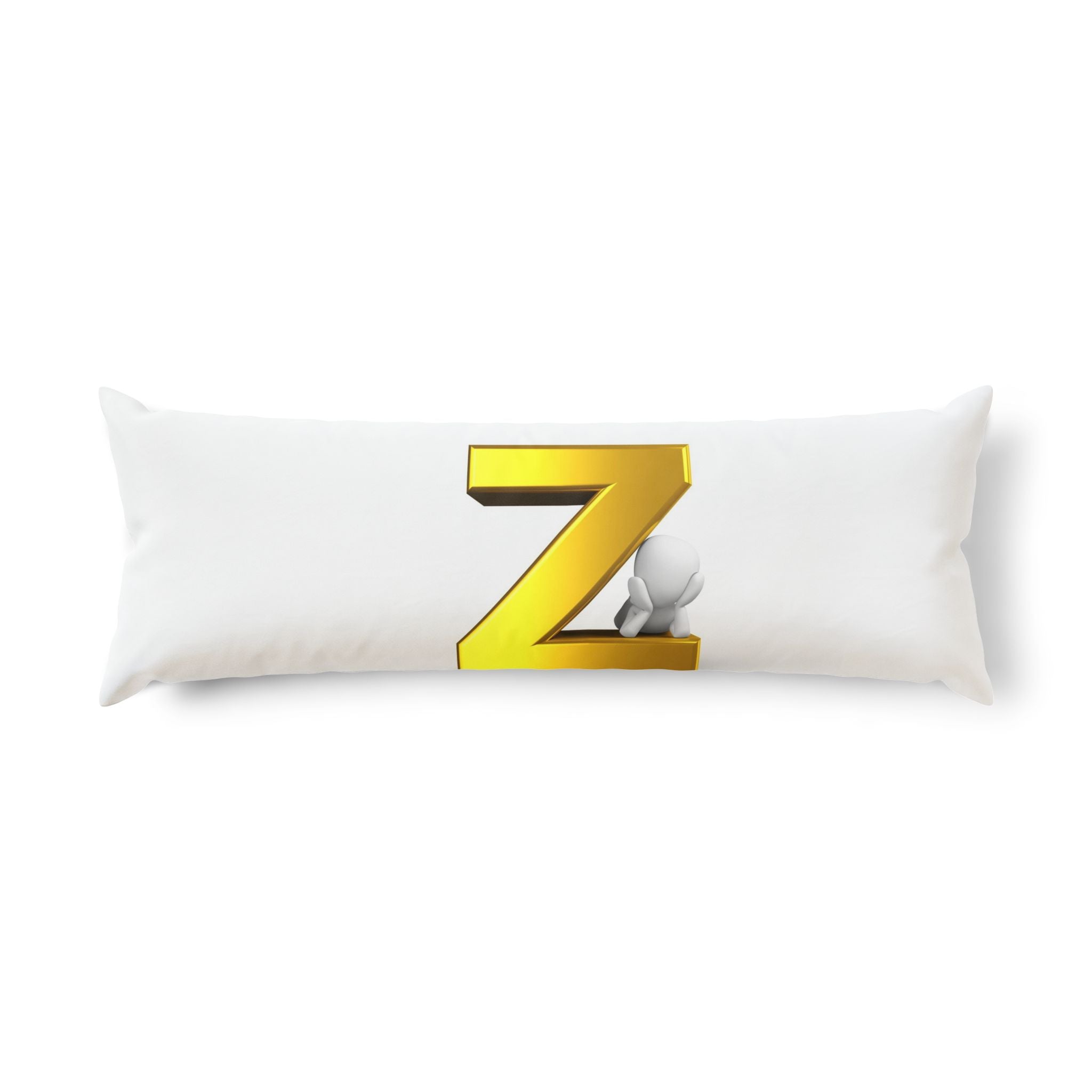 Gold Letter Z Body Pillow | Monogram Initial Pillow