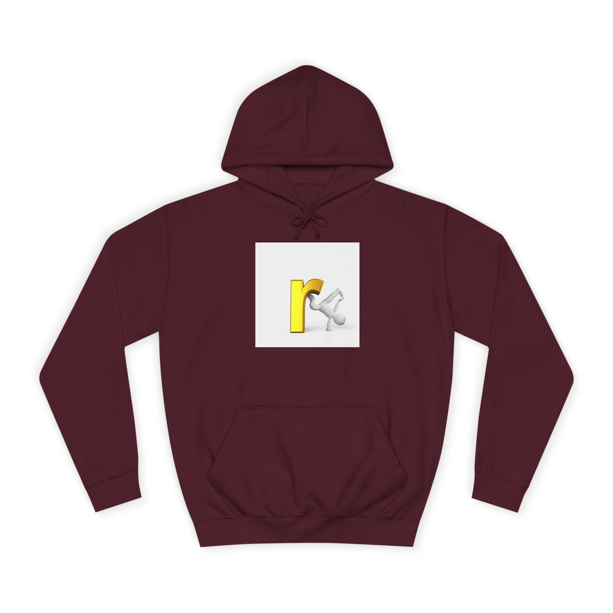 Yellow Letter R Character Hoodie | Playful Typographic Design