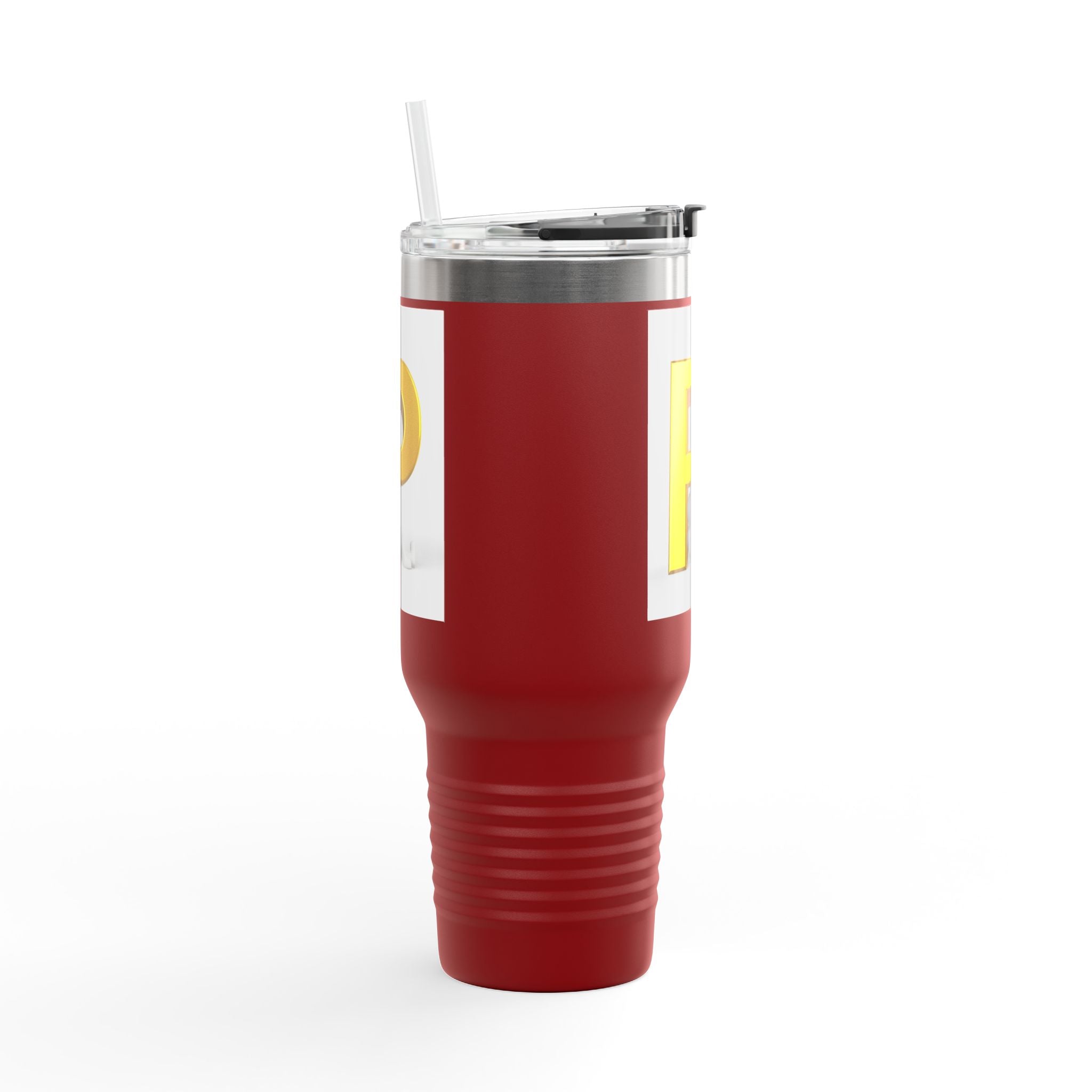 Mug de voyage monogramme lettre P dorée | Gobelet isotherme 40oz