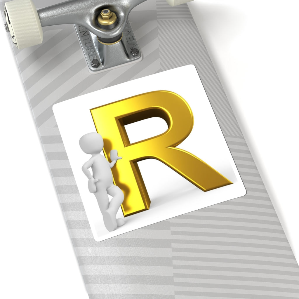 Gold Letter R Monogram Sticker kiss-cut | Laptop decal, Initial R