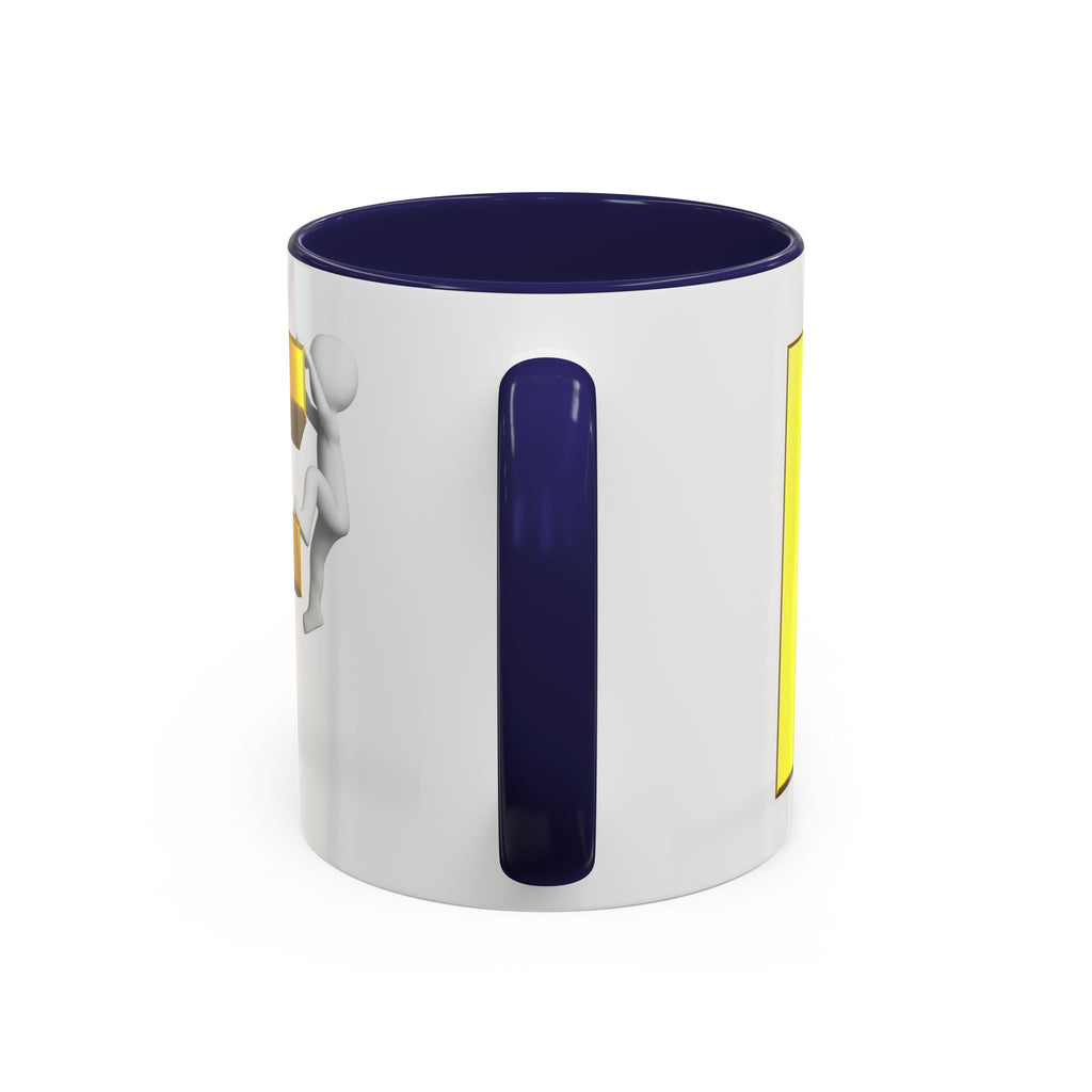 Gold Letter F with Climbing Figure Mug | Accent Coffee Mug 11oz 15oz