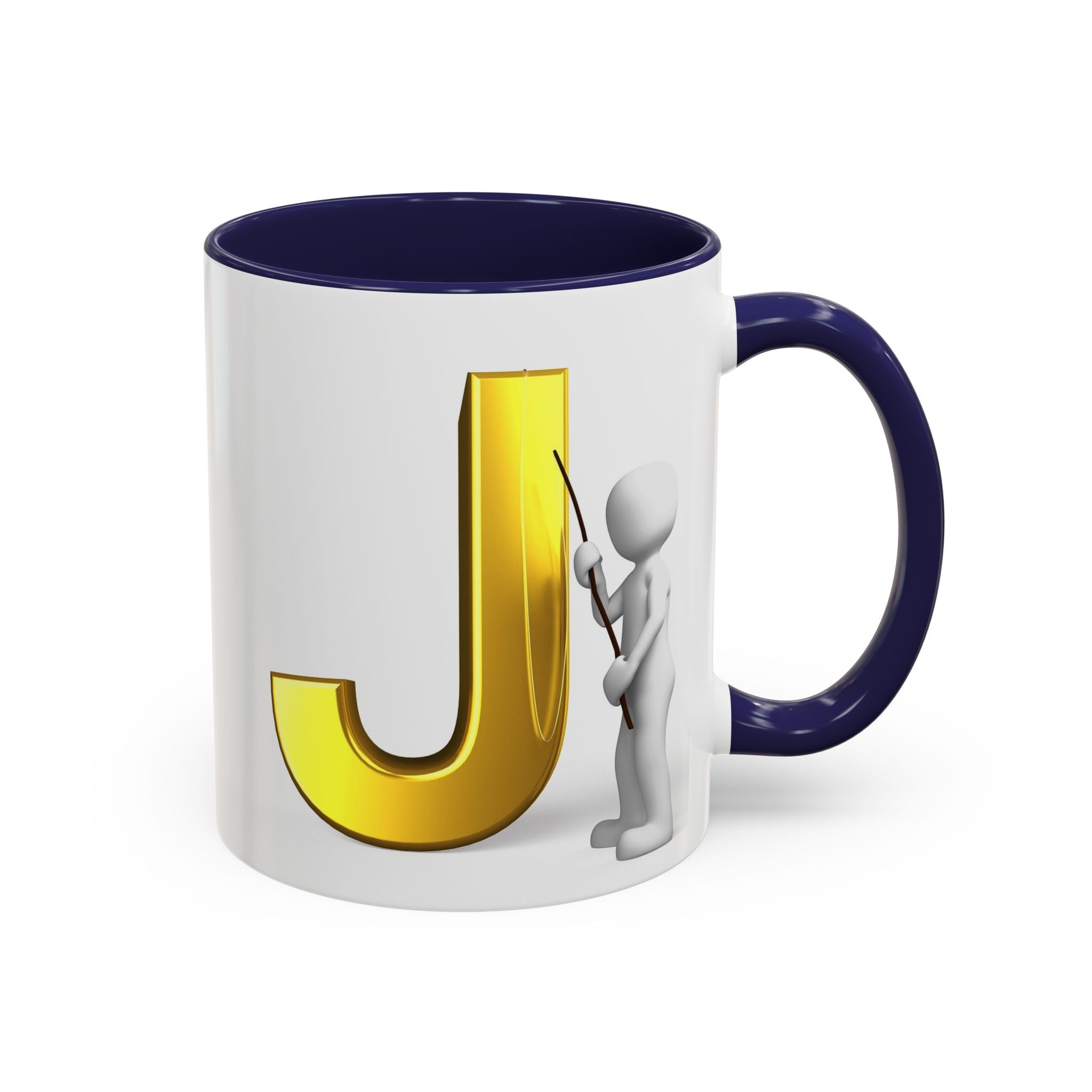 Gold Buchstabe J Monogramm Tasse Akzent Kaffeetasse | Initial J Tasse