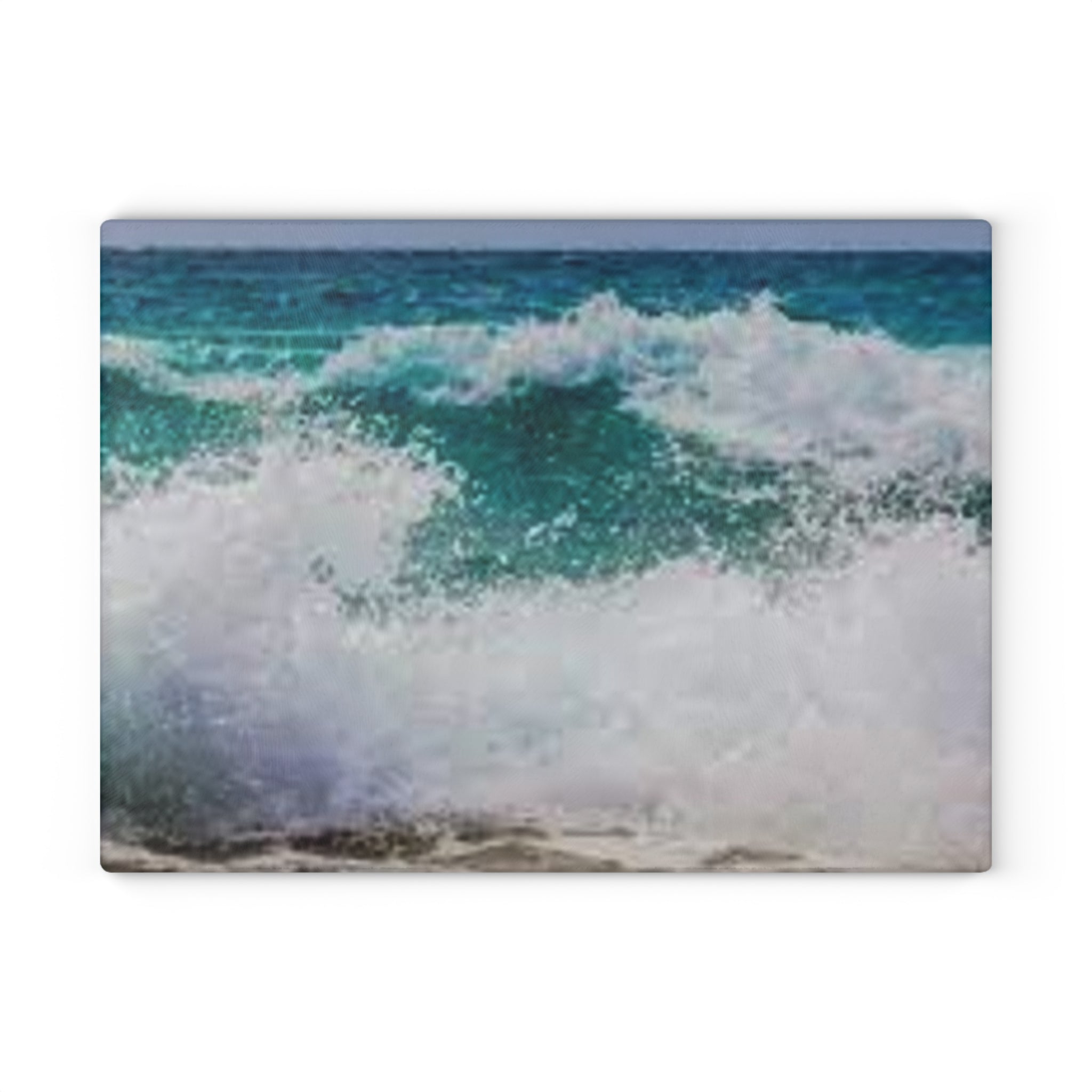 Ocean Wave Glass Cutting Board | Sea Shore Kitchen Decor, Coastal Art