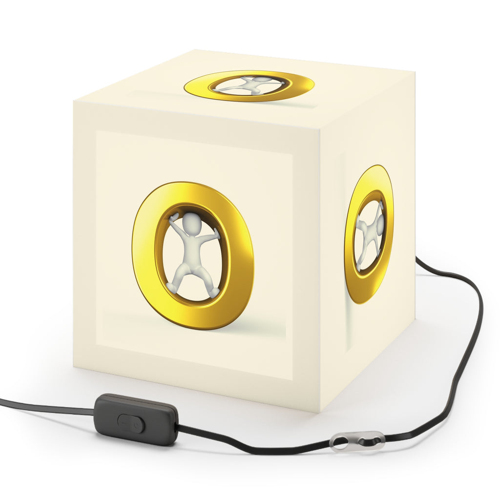 Golden Letter O Light Cube Lamp | Modern Nautical Accent Lighting
