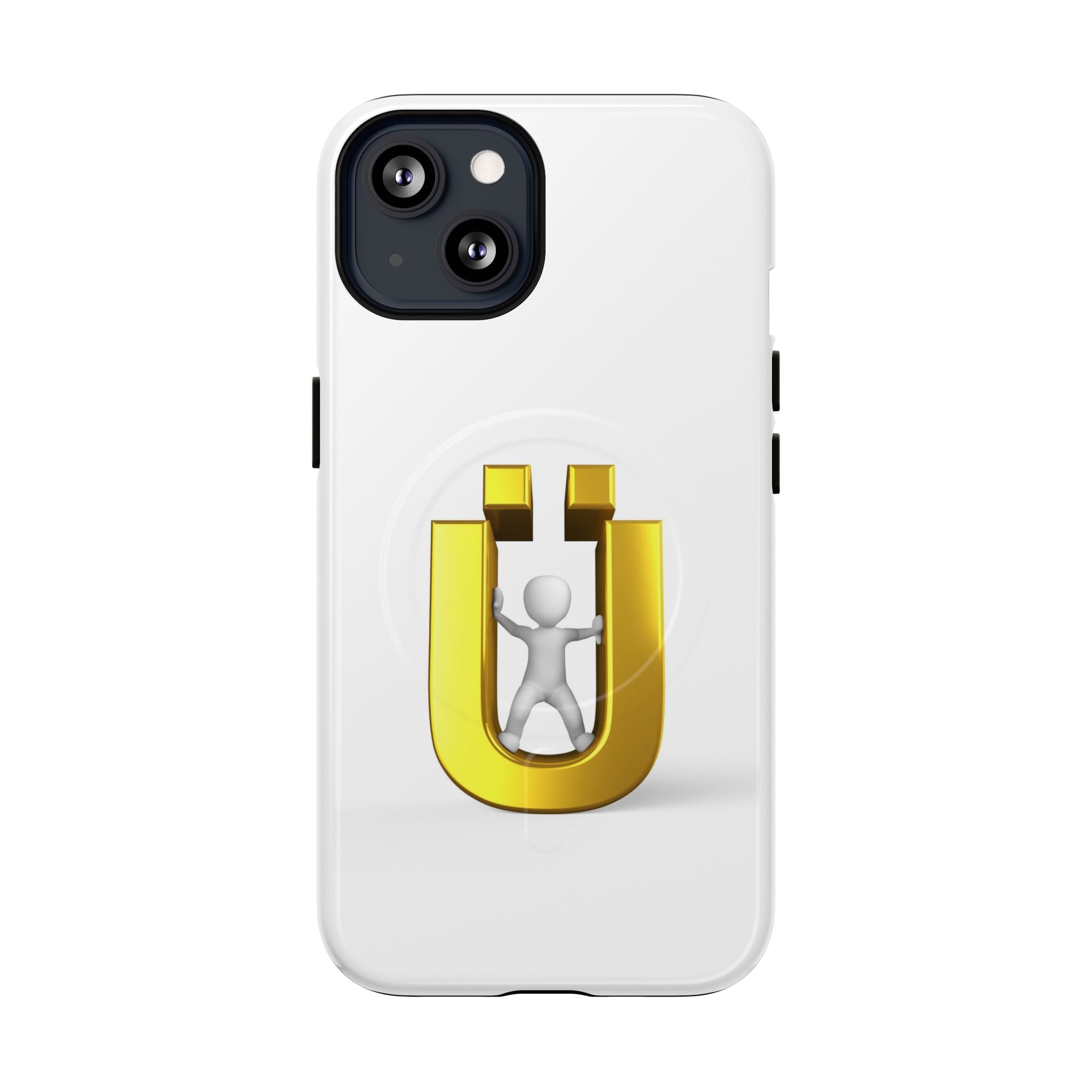 Coque de téléphone à logo lettre Ü dorée | Coque magnétique robuste