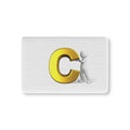 Gold Letter C with Stick Figure Baby Fitted Crib Sheet | Alphabet Nursery