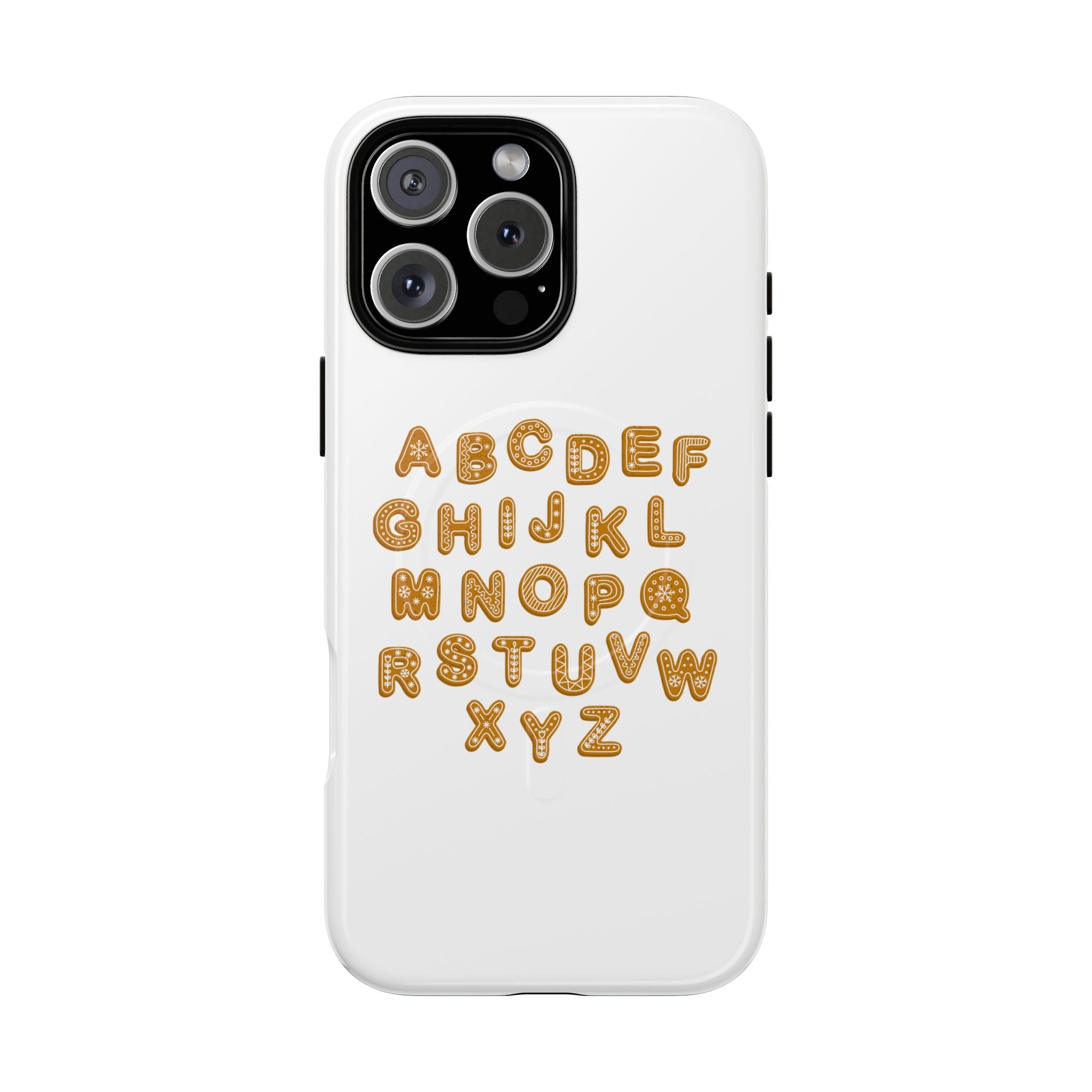 Coque de Téléphone Alphabet Cookie | Coque Magnétique Robuste, Lettrage Mignon