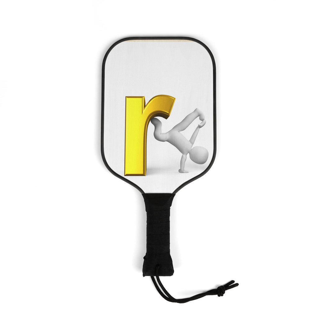 Yellow R Letter Figure Pickleball Paddle Set | Pickleball Kit with Balls