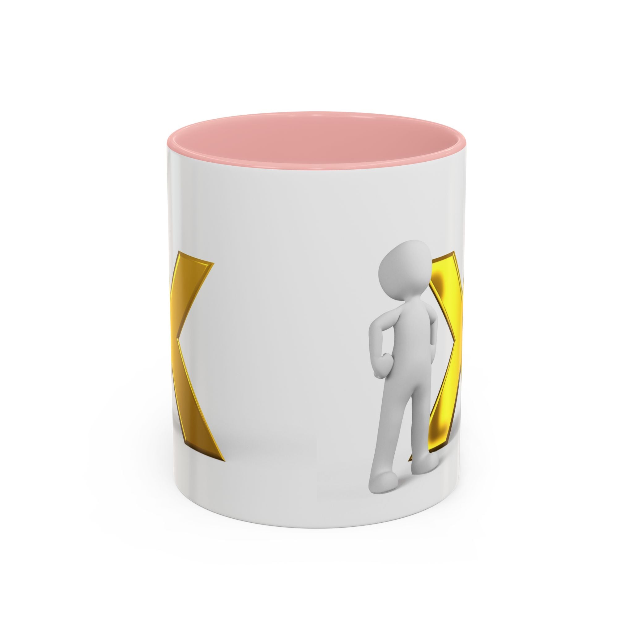 Mug 3D doré X avec motif | Tasse à café avec accent