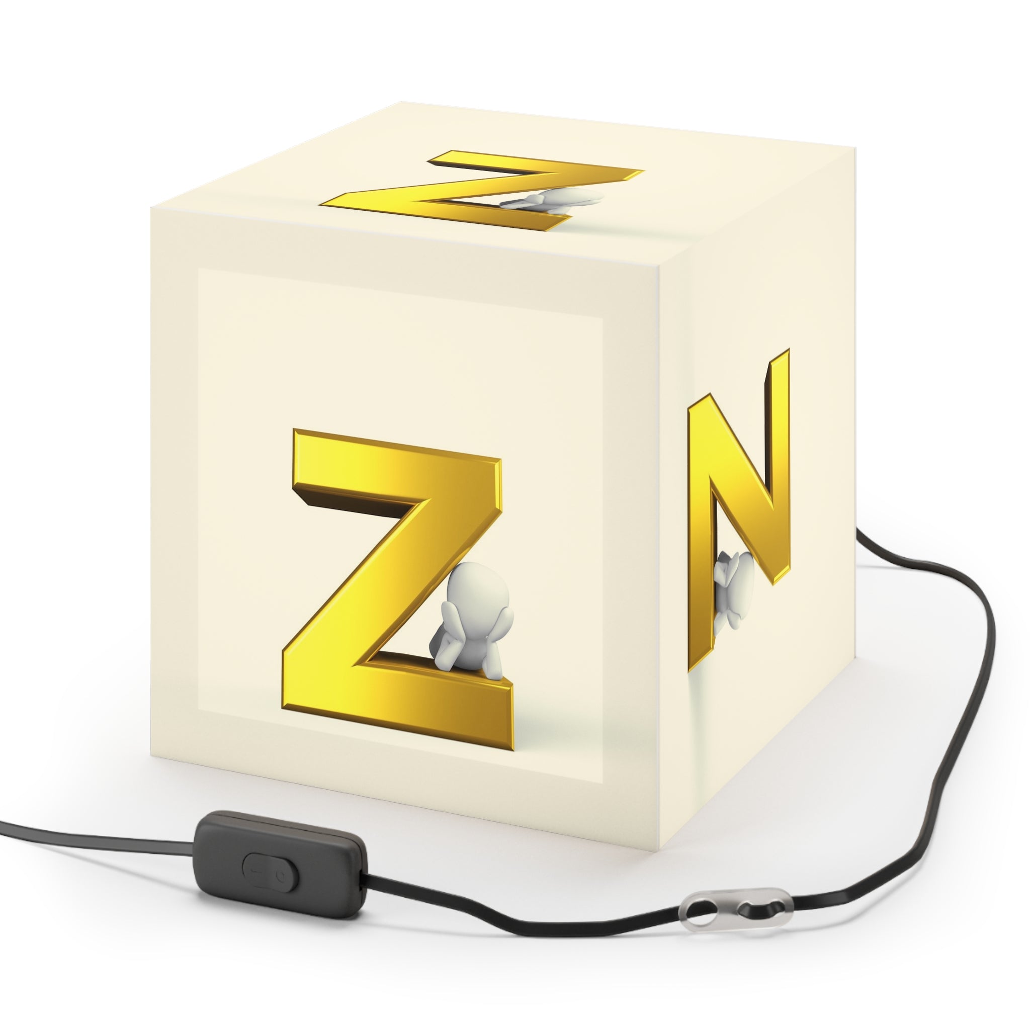 Gold Letter Z Cube Lamp | Light Cube Lamp