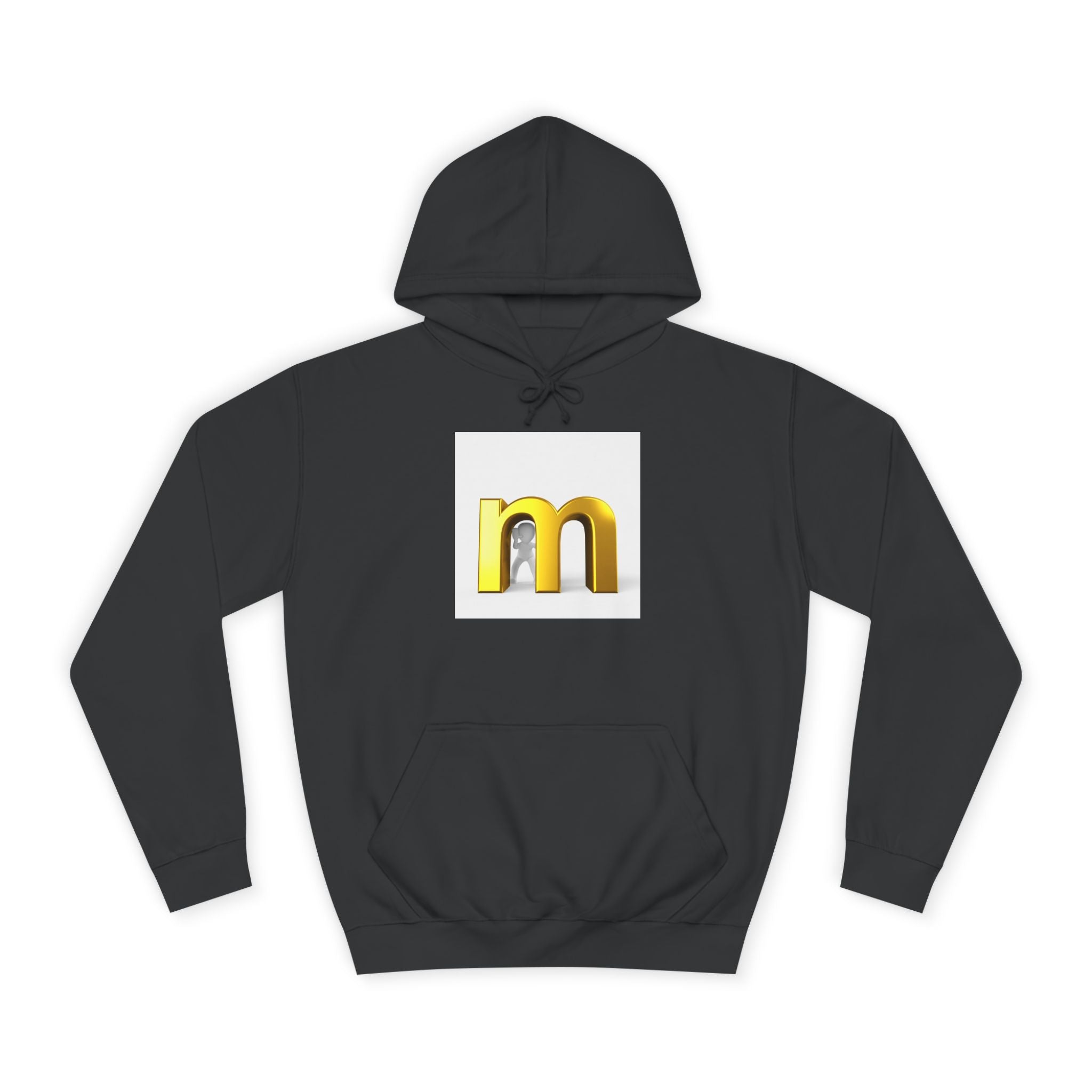 Gold 3D Letter M Hoodie | Minimal Initial Logo